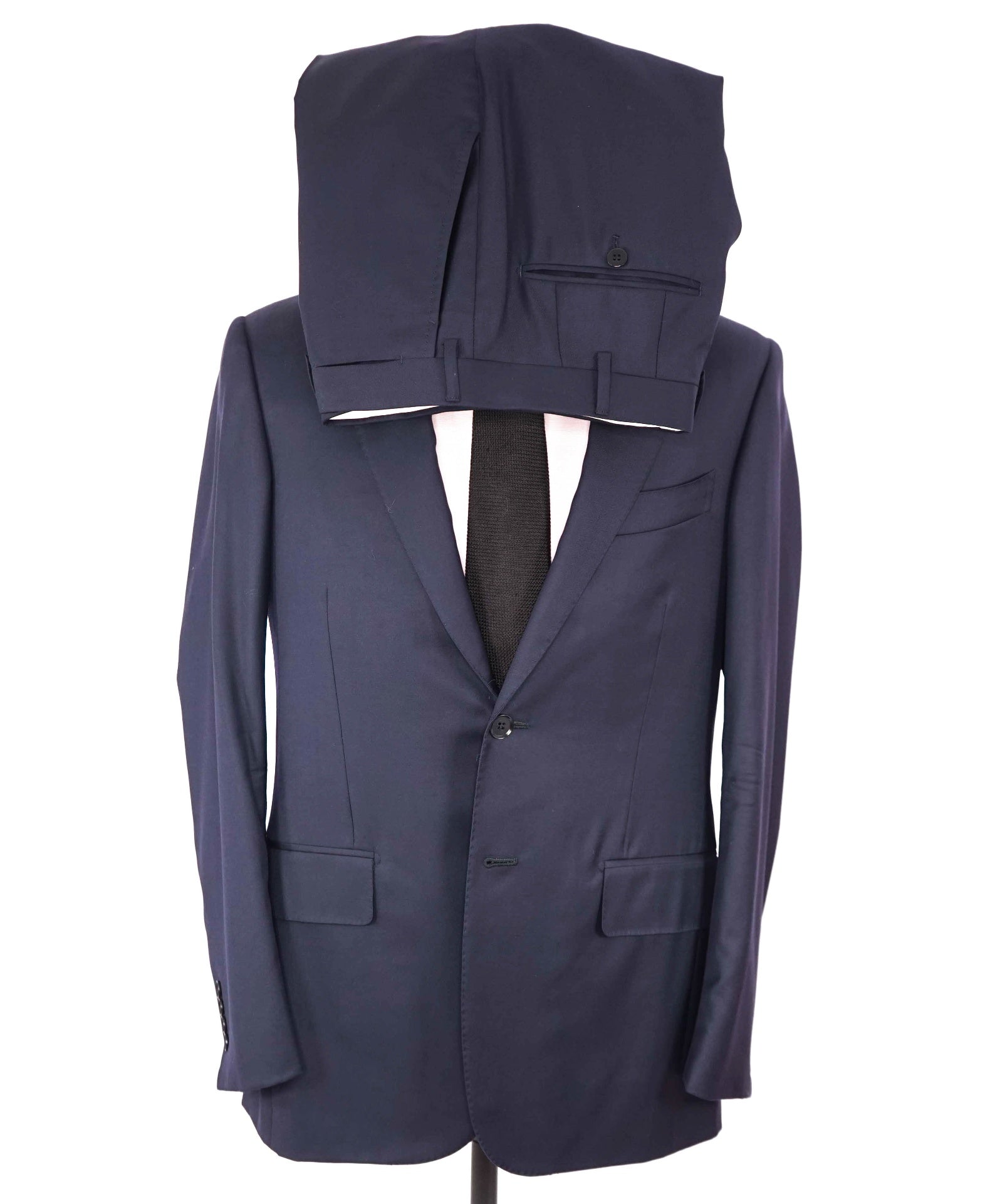 $3,995 ISAIA - Solid Navy Blue AQUASPIDER 160's Wool Suit - 38R