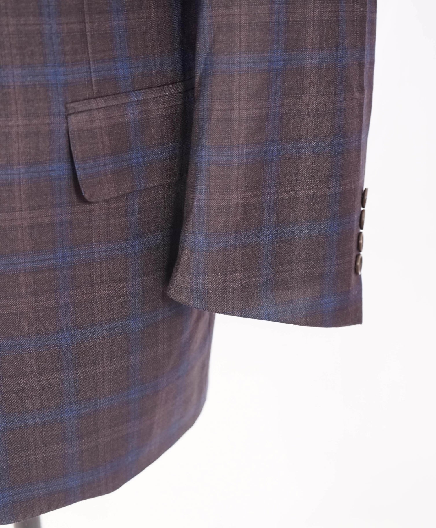 $1,895 CANALI - Purple/Blue Plaid Wool Blazer - 46R