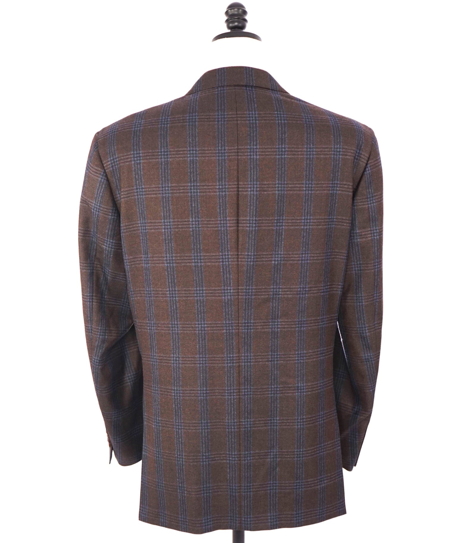 $798 ZANELLA - Brown/Blue Plaid Wool Sport Coat - 46R