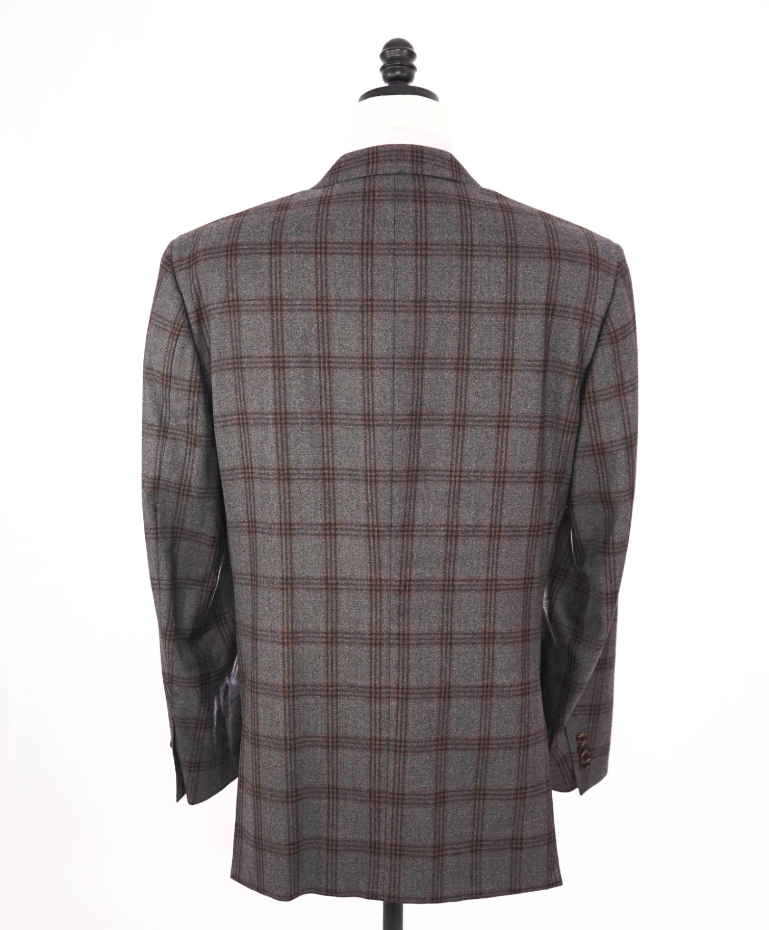 $798 ZANELLA - Gray/Brown Plaid Wool Sport Coat - 46R