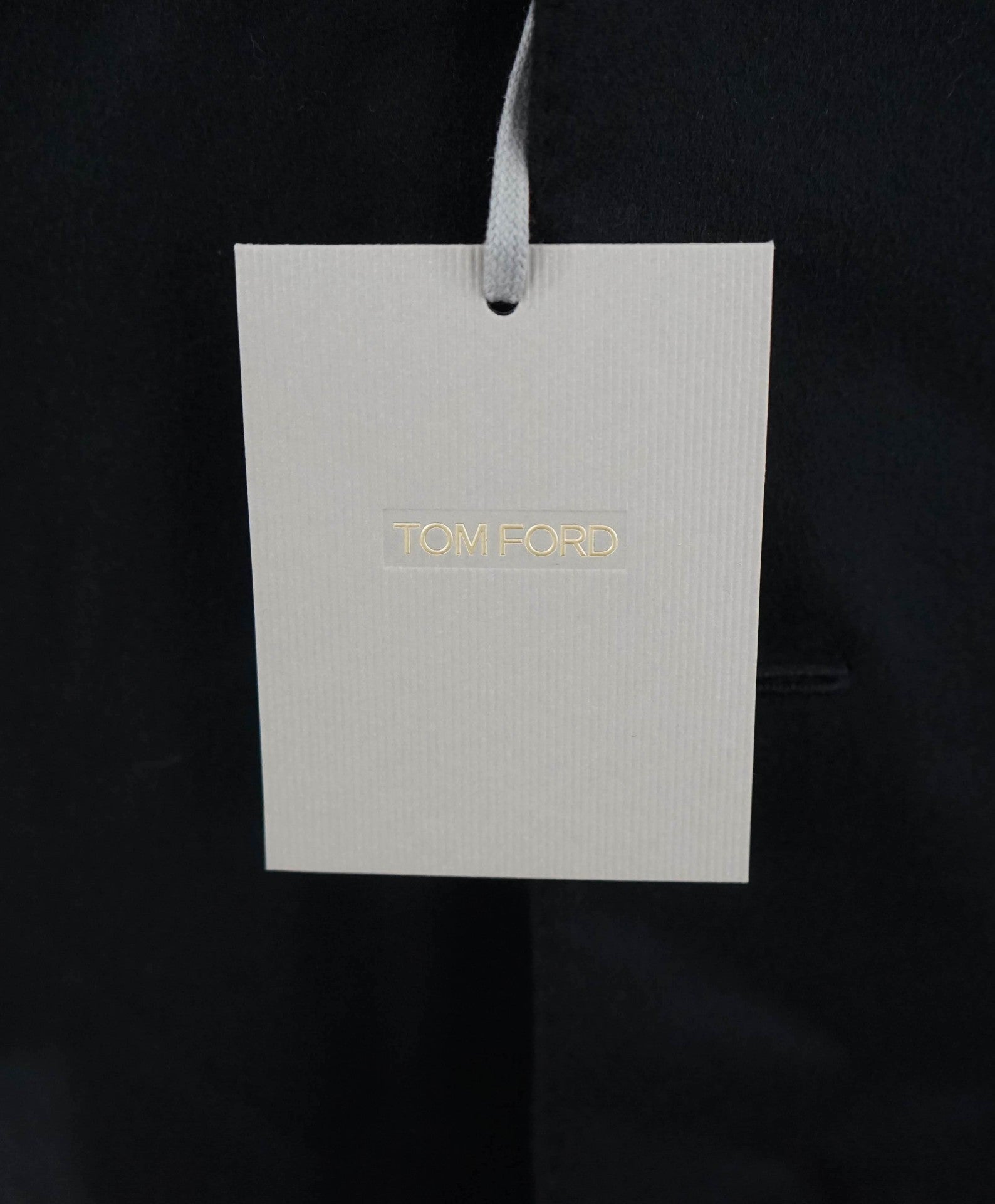 $7,990 TOM FORD - Solid Black 100% Cashmere Top Coat - 44R