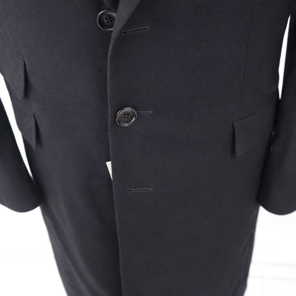 $7,990 TOM FORD - Solid Black 100% Cashmere Top Coat - 40R