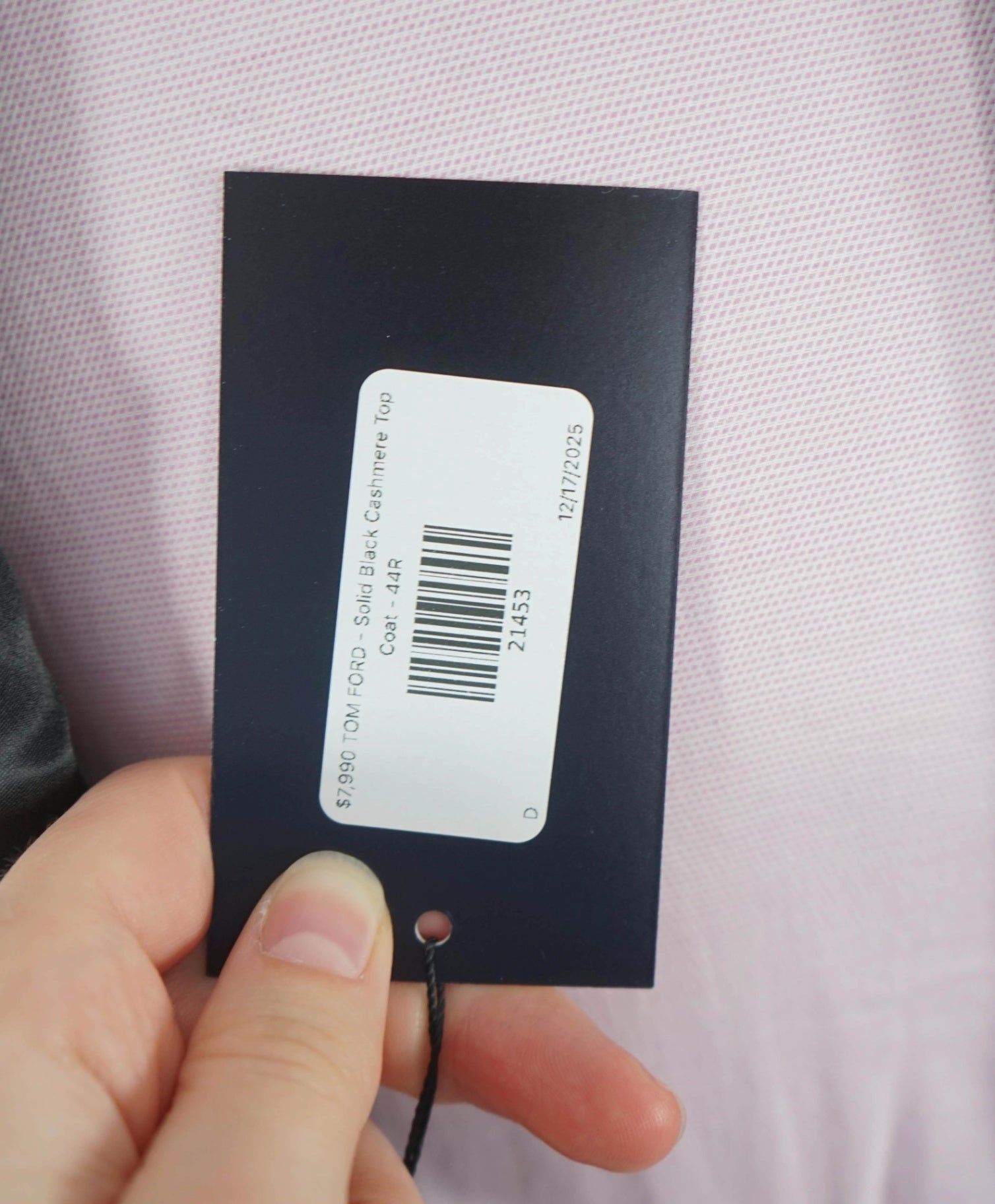 $7,990 TOM FORD - Solid Black 100% Cashmere Top Coat - 44R