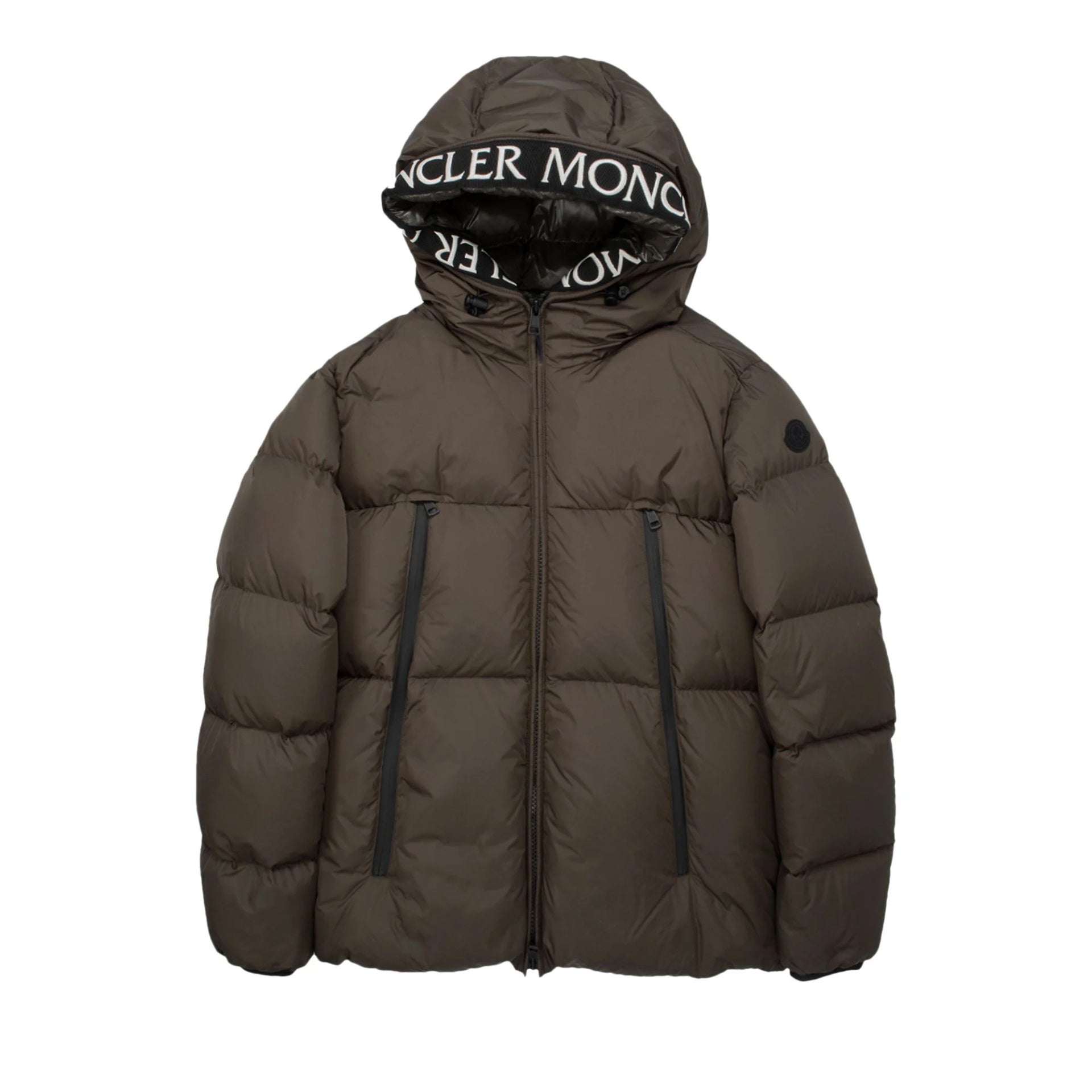 $2,290 MONCLER - Olive Green Montcla Hooded Short Down Coat - XXL
