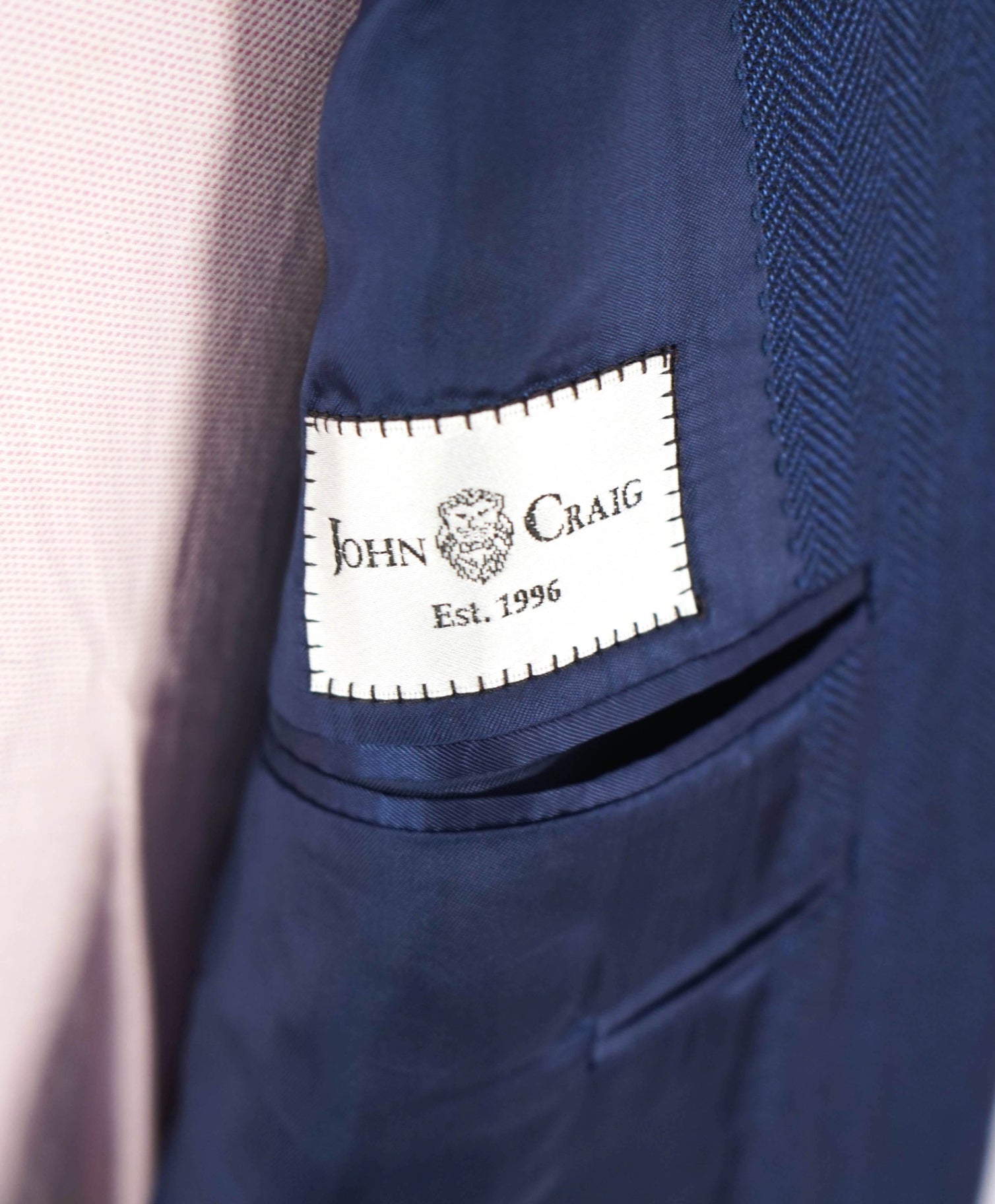 $1,895 CANALI - Blue Herringbone Wool Blazer - 46R