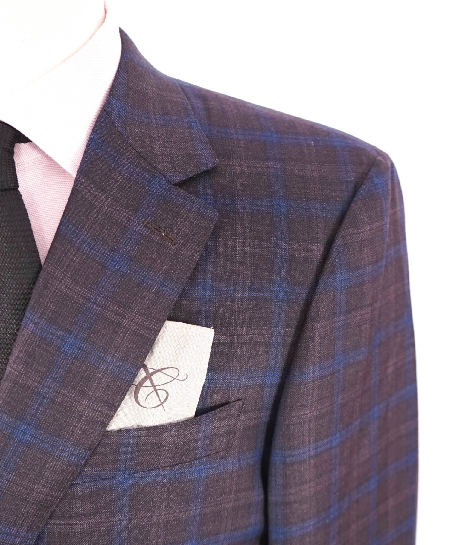 $1,895 CANALI - Purple/Blue Plaid Wool Blazer - 46R