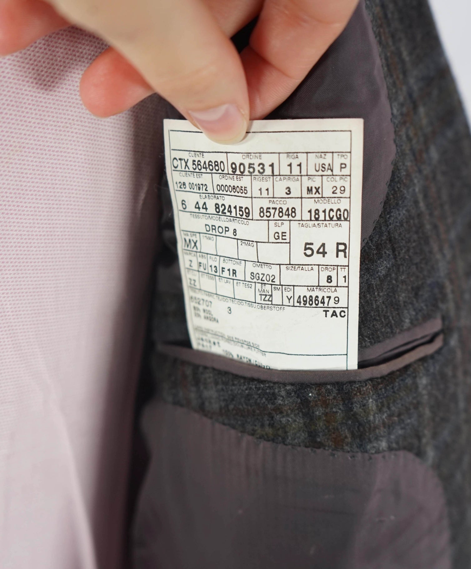 $1,500 Z ZEGNA - Gray/Brown Plaid Flannel Wool/Angora Blazer - 44R