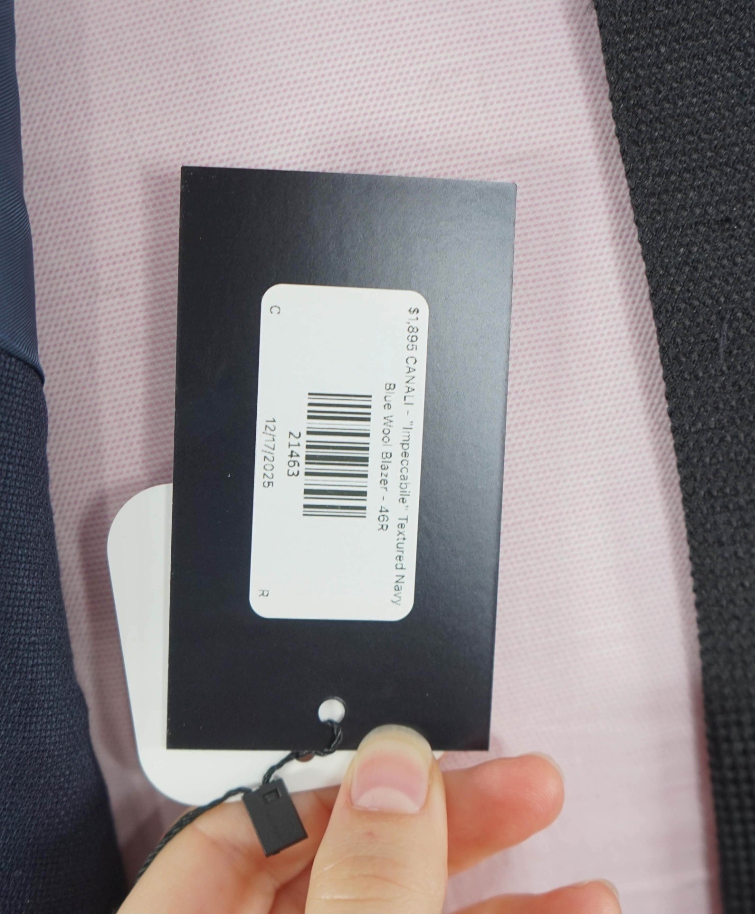 $1,895 CANALI - "Impeccabile" Textured Navy Blue Wool Blazer - 46R