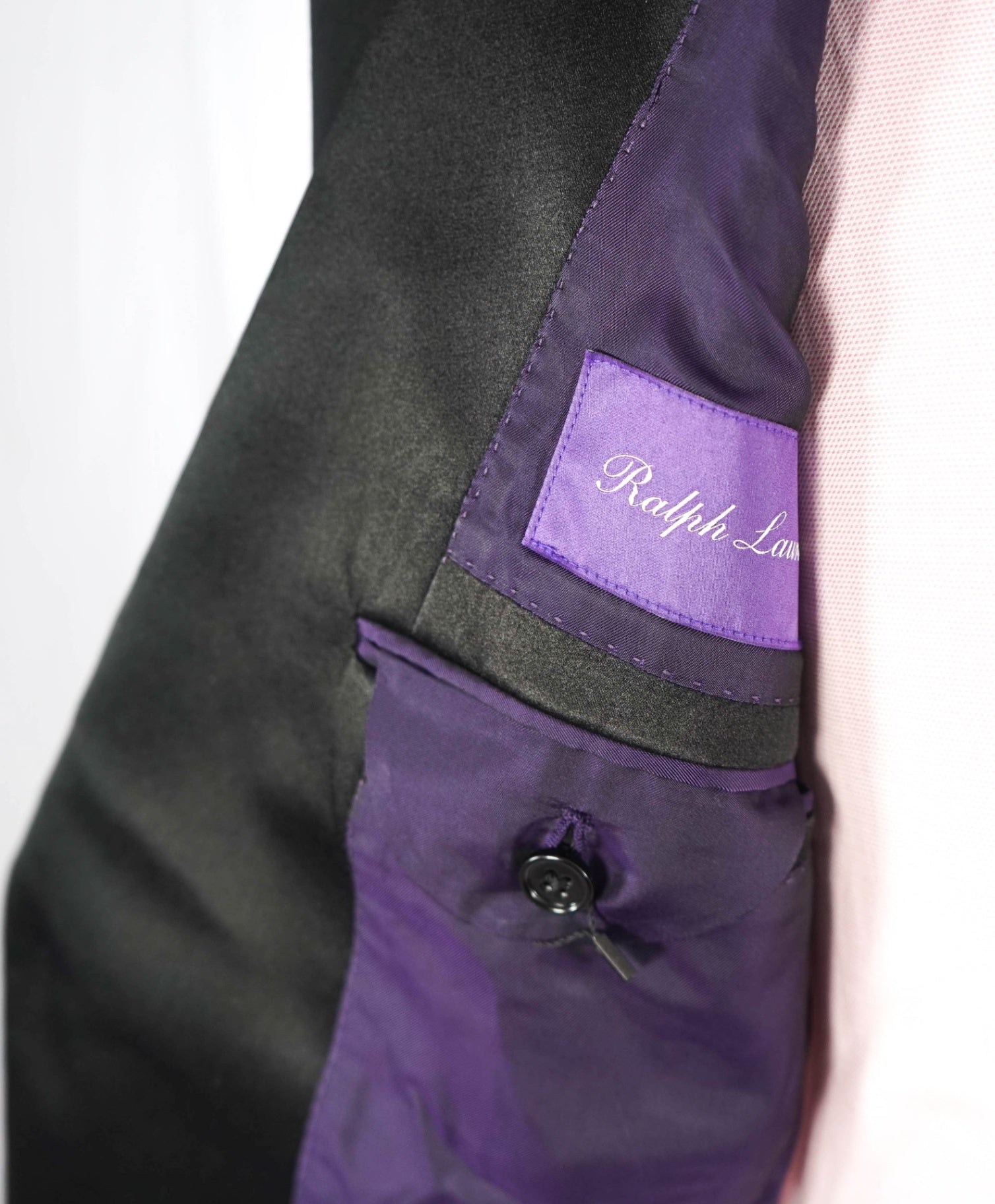 $4,290 RALPH LAUREN PURPLE LABEL - Black Wool Peak Lapel Tuxedo - 38R