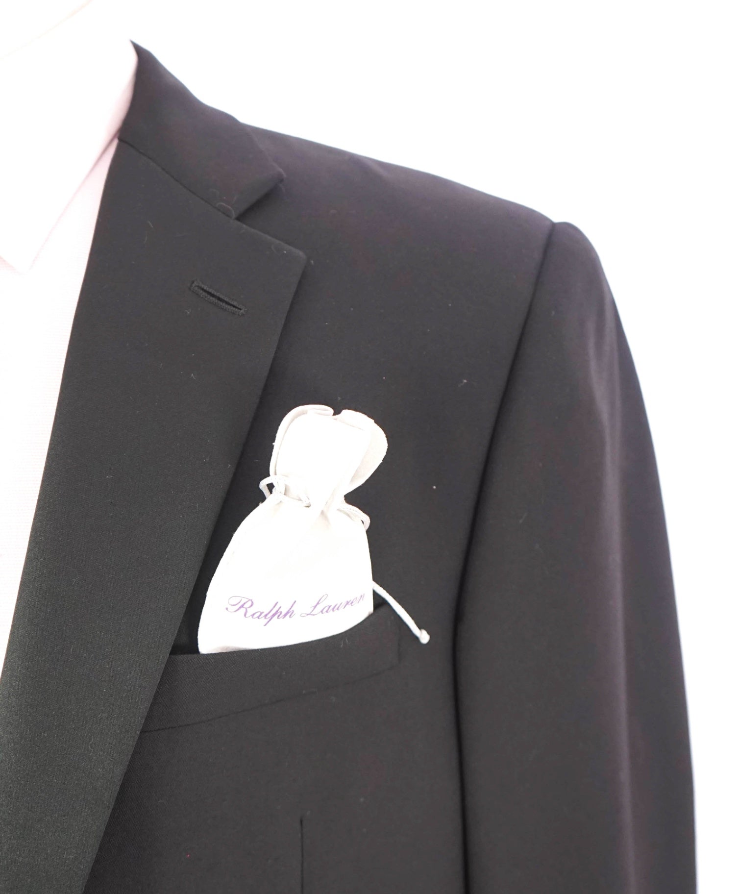 $3,795 RALPH LAUREN PURPLE LABEL - Black Notch Lapel Tuxedo Side Tabs - 42R