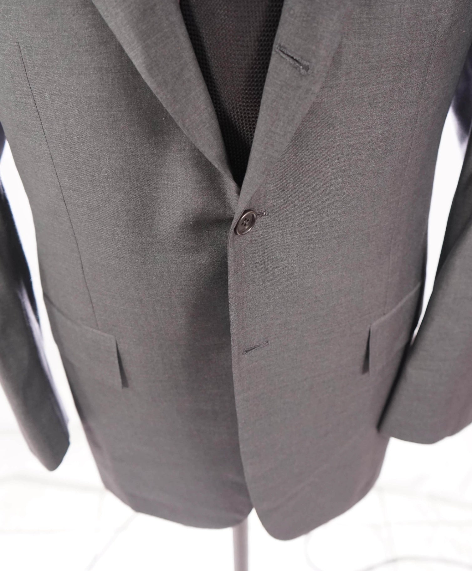 $10,000 KITON - Solid Gray 2/3-Btn Roll Lapel Flat Front Wool Suit - 41R