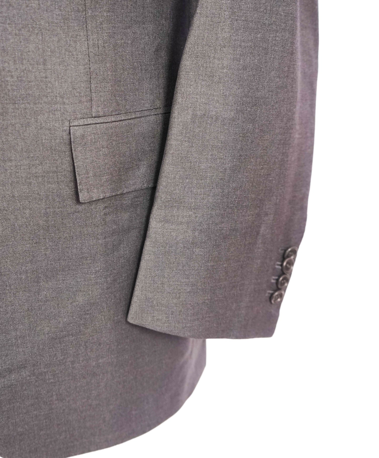 $10,000 KITON - Solid Gray 2/3-Btn Roll Lapel Flat Front Wool Suit - 41R
