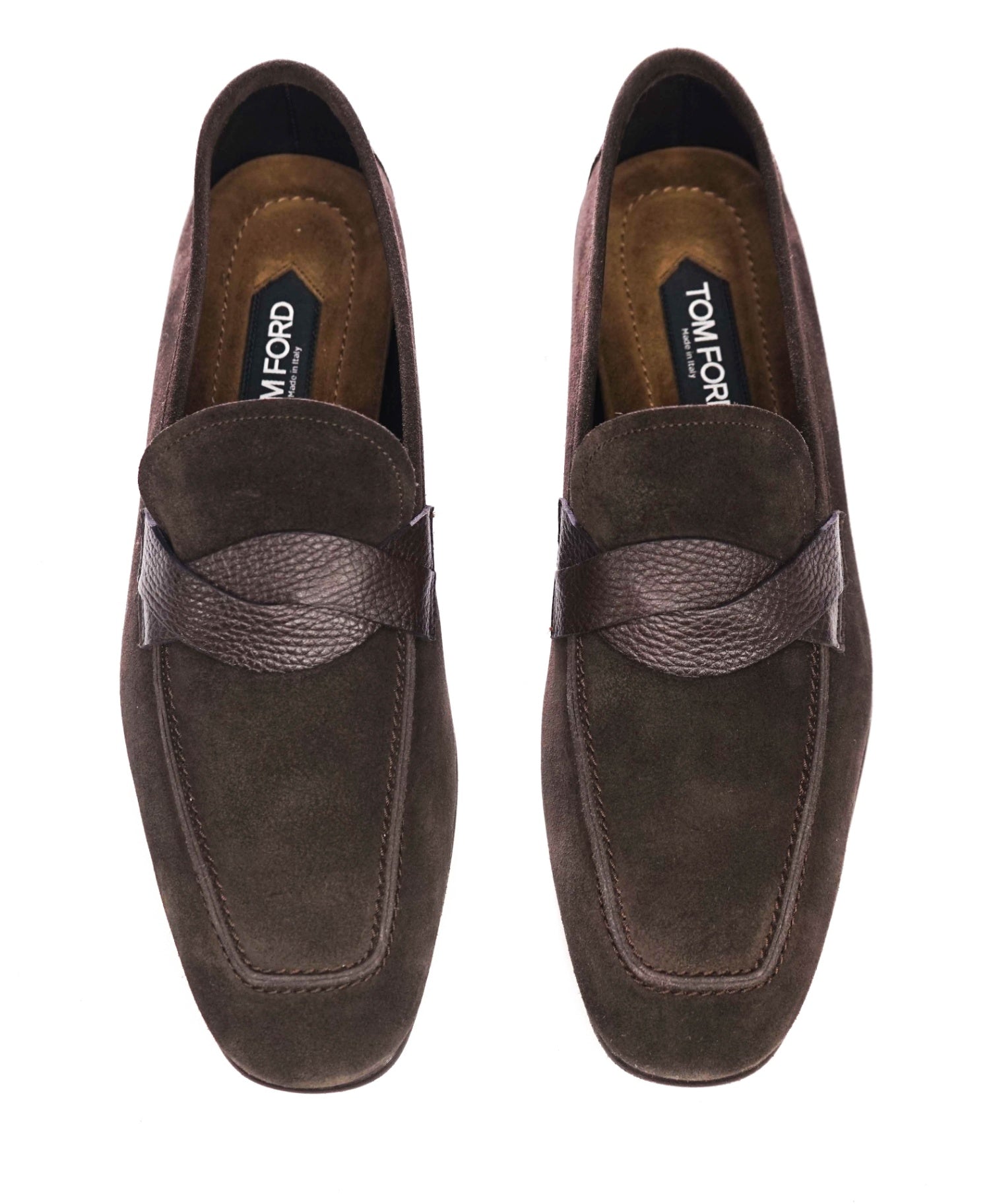 $1,750 TOM FORD - Brown Suede "Twist" Loafers - US 9.5 (9TF)