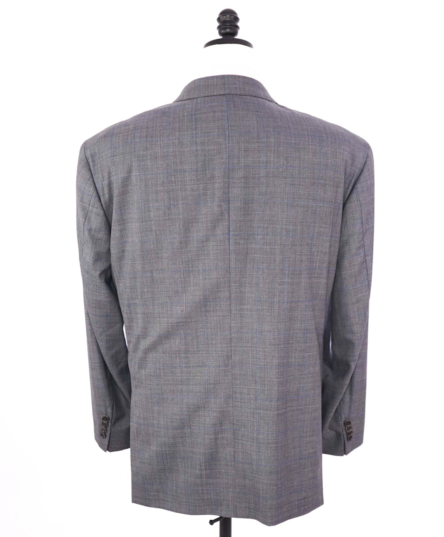 $995 ZEGNA For SAKS 5TH AVE - Modern Fit Gray Check Wool/Silk Blazer -48R