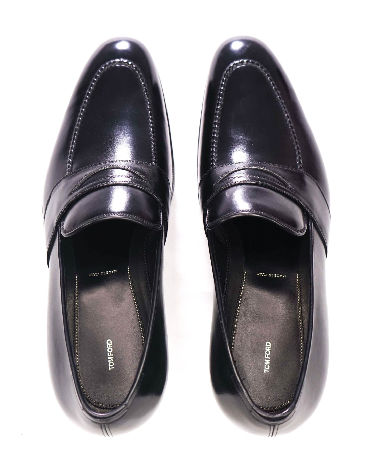 $1,790 TOM FORD - Black Leather Loafers - US 7.5 EE (7TF)