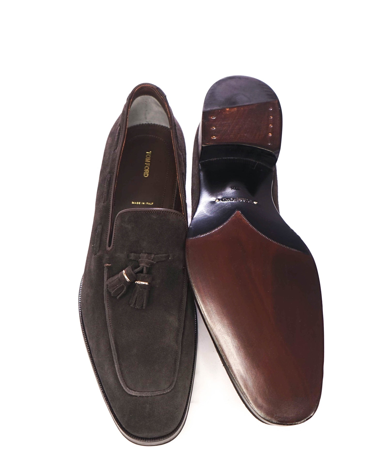 $1,890 TOM FORD - Brown Suede "Edgar" Tassel Loafers - US 11 (10.5TF)