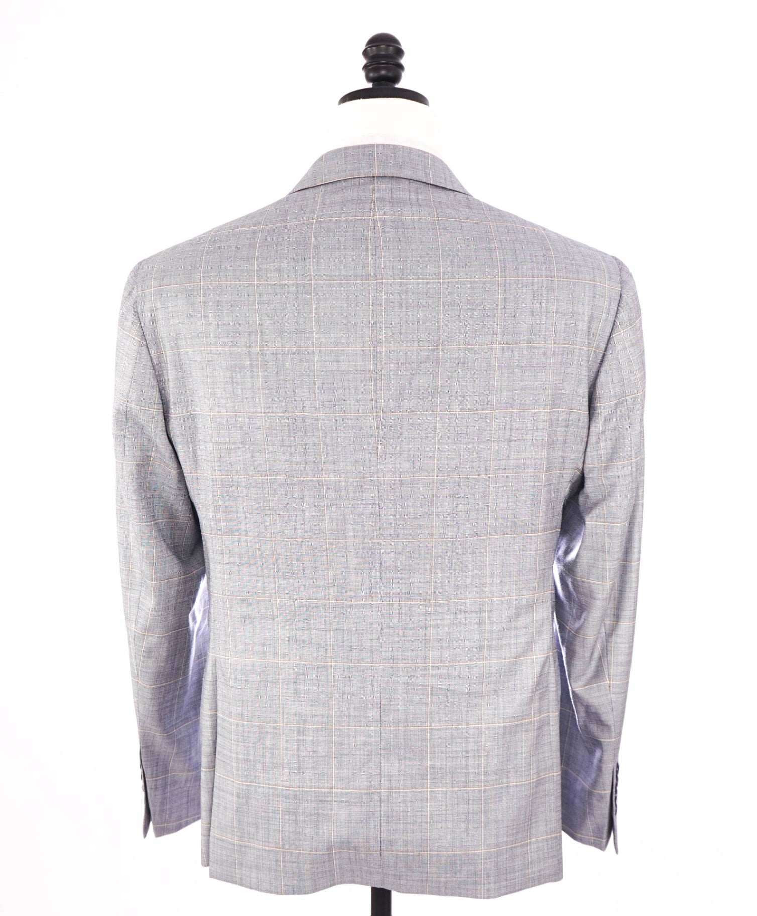 $1,895 ARMANI COLLEZIONI - Gray Windowpane Wool Suit - 42S