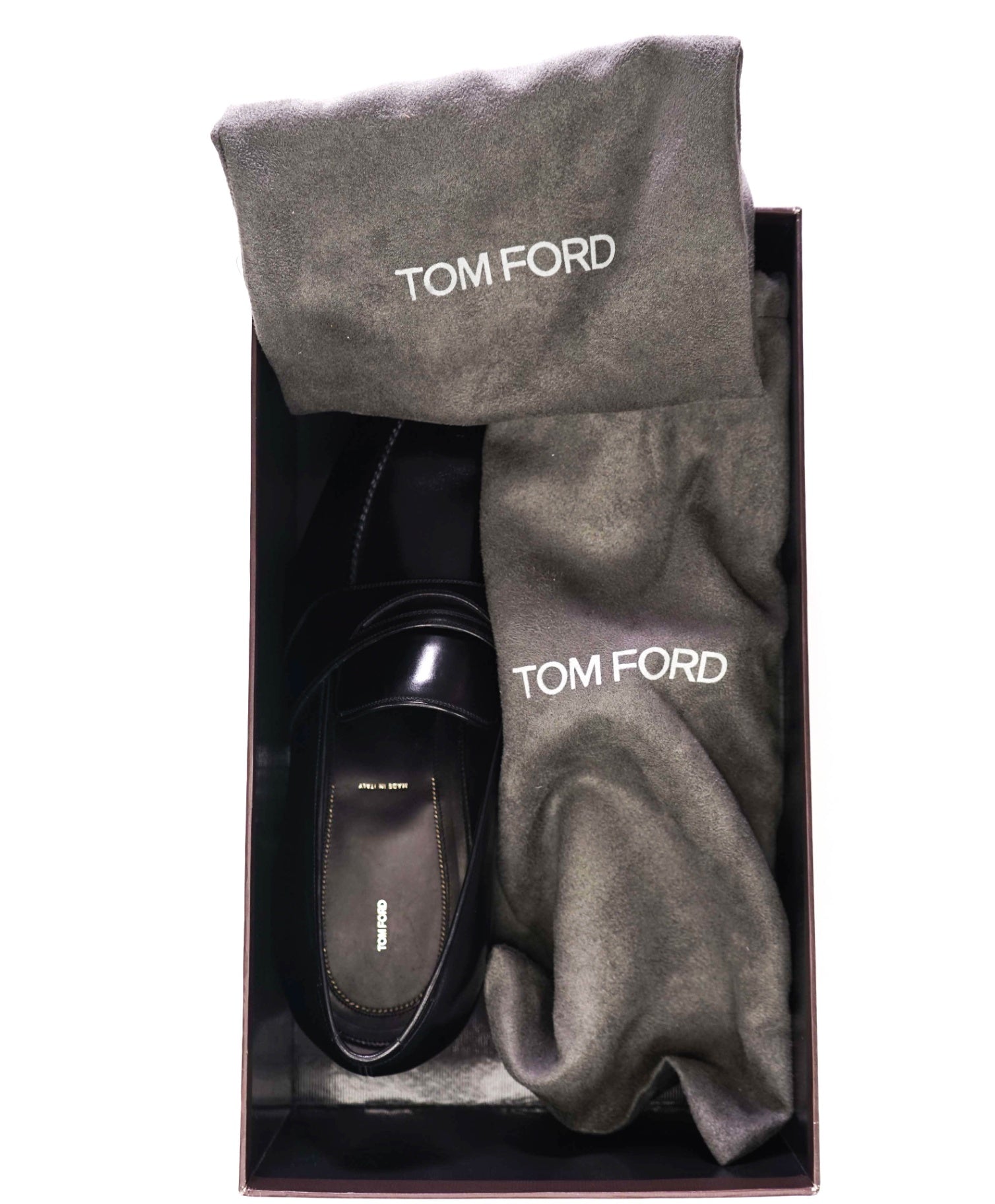 $1,790 TOM FORD - Black Leather Penny Loafers - US 12 EEE (11.5TF)