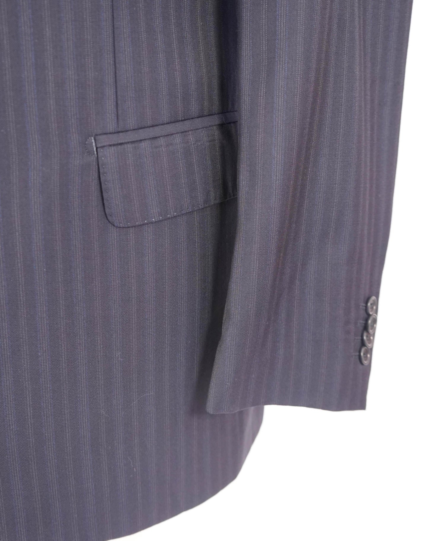 $1,295 ZEGNA for SAKS 5TH AVE - Navy Stripe "CLASSIC" Wool Suit - 42R