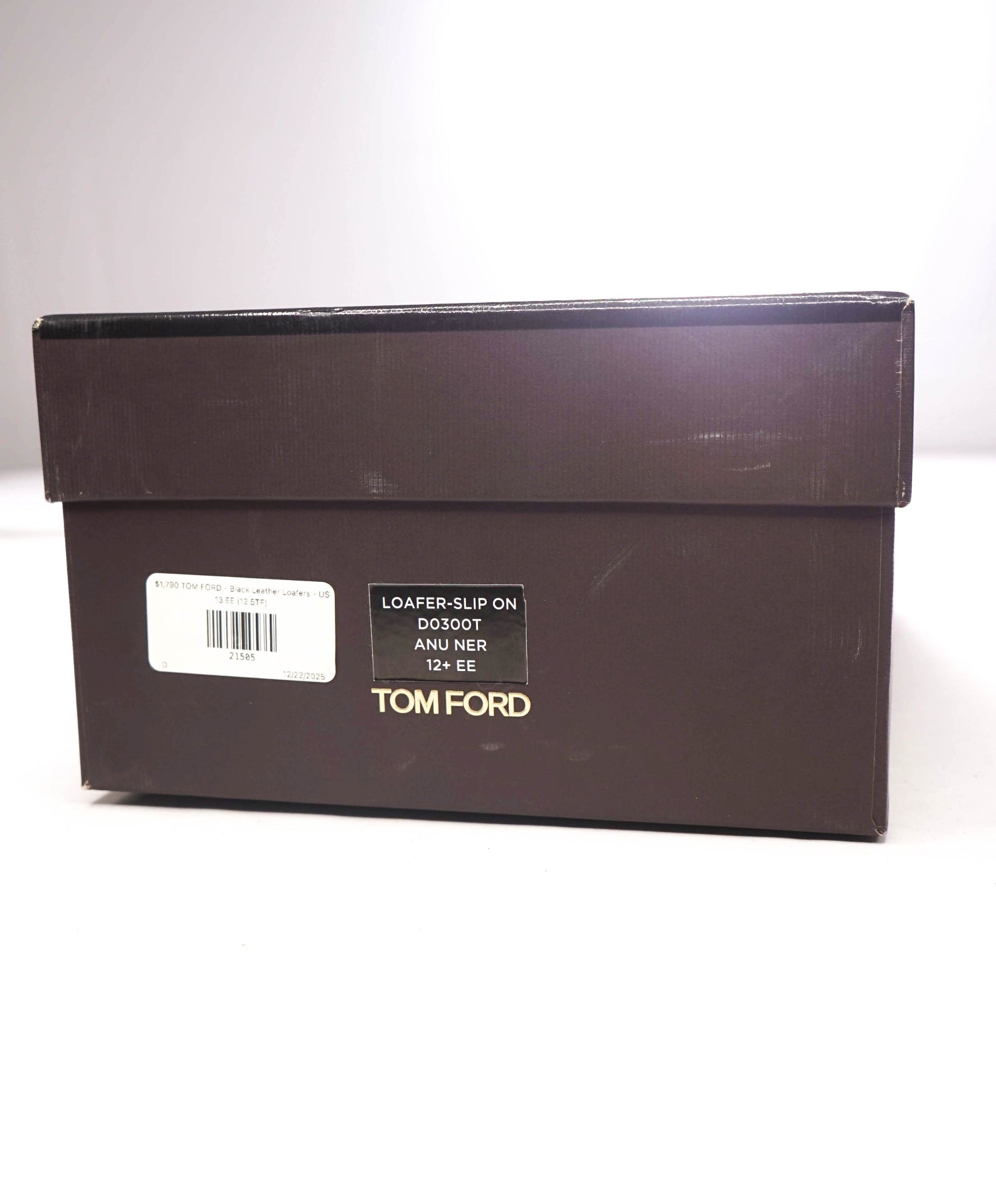 $1,790 TOM FORD - Black Leather Penny Loafers - US 13 EE (12.5TF)