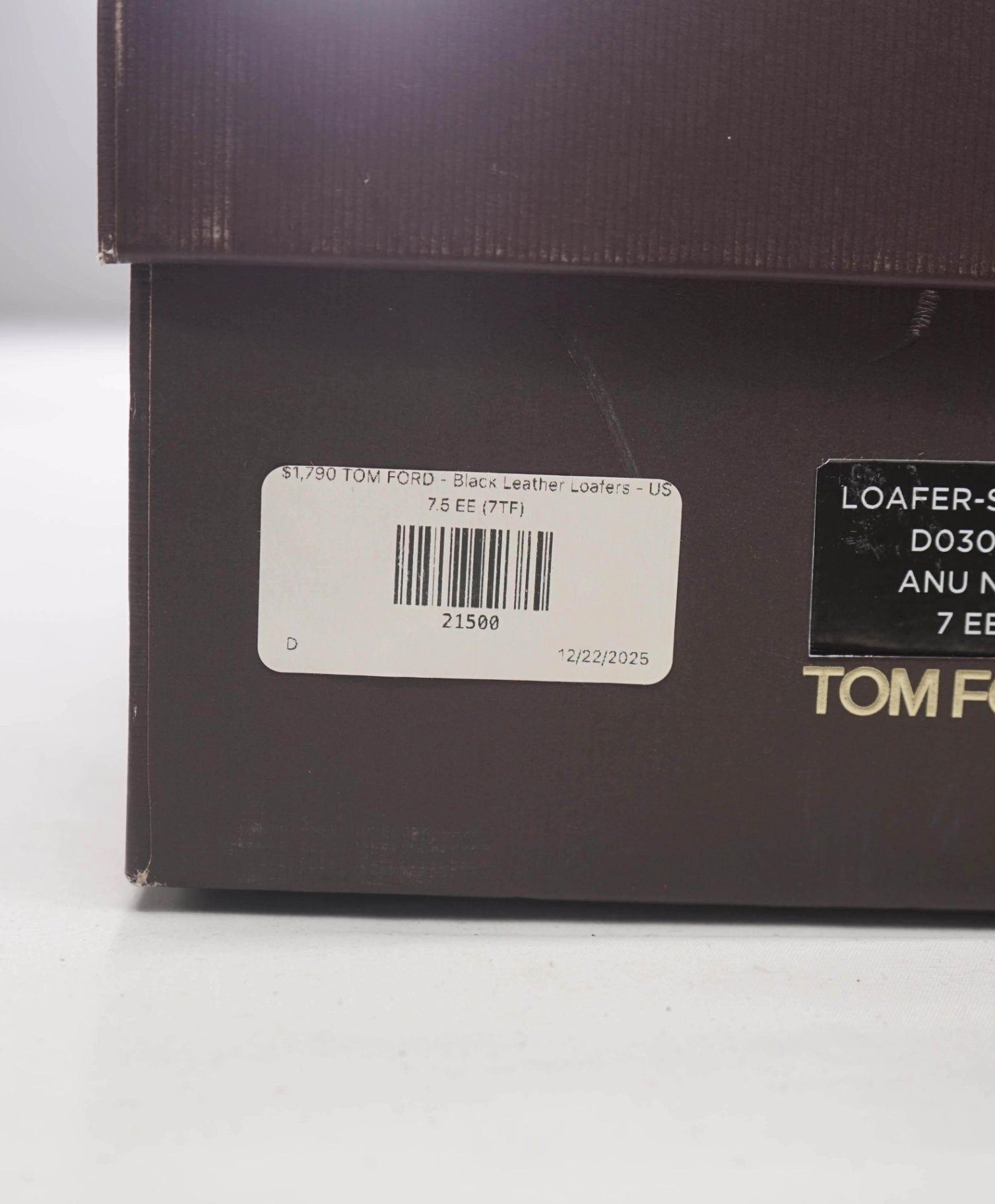 $1,790 TOM FORD - Black Leather Loafers - US 7.5 EE (7TF)