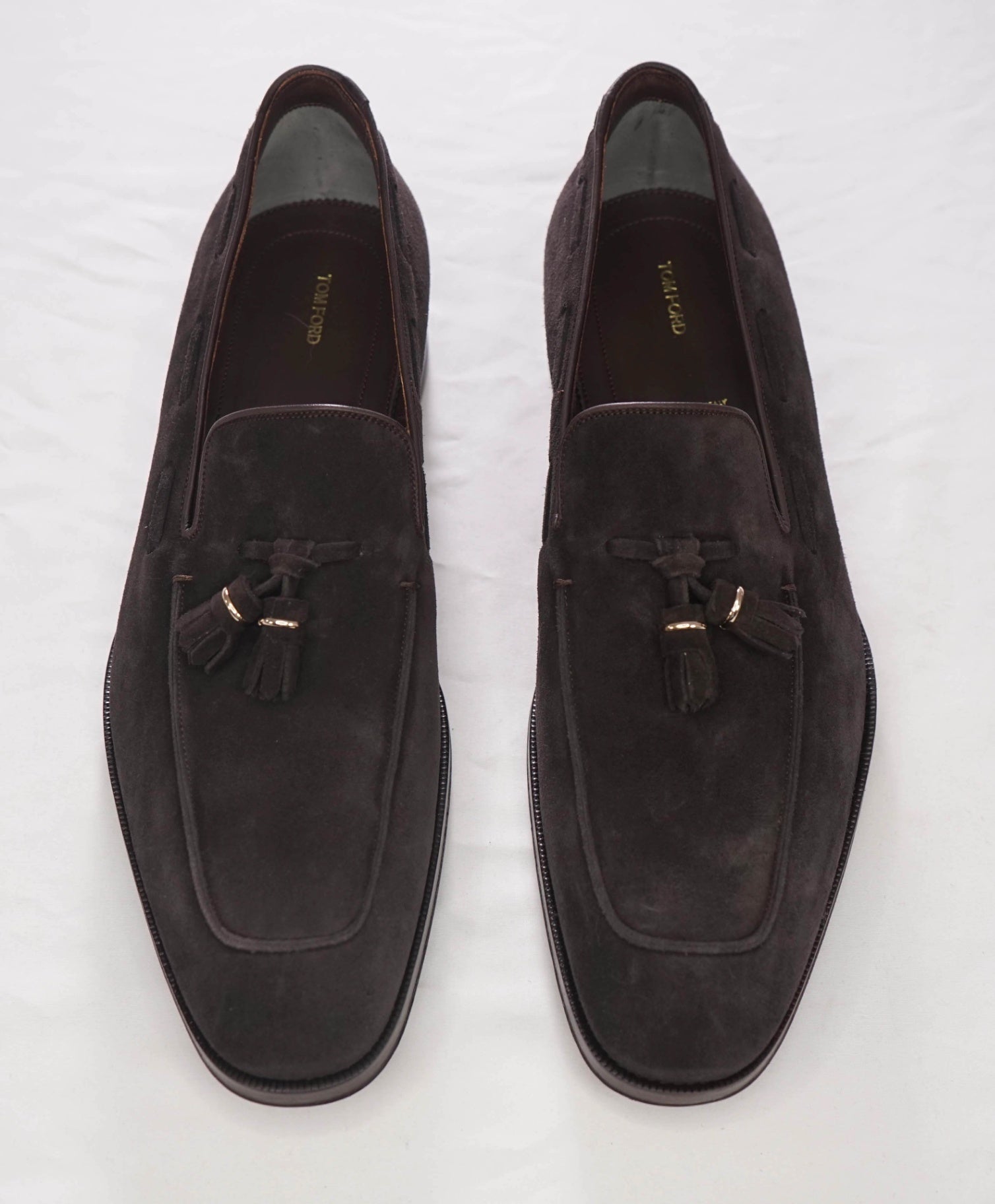 $1,890 TOM FORD - Brown Suede "Edgar" Tassel Loafers - US 11 (10.5TF)