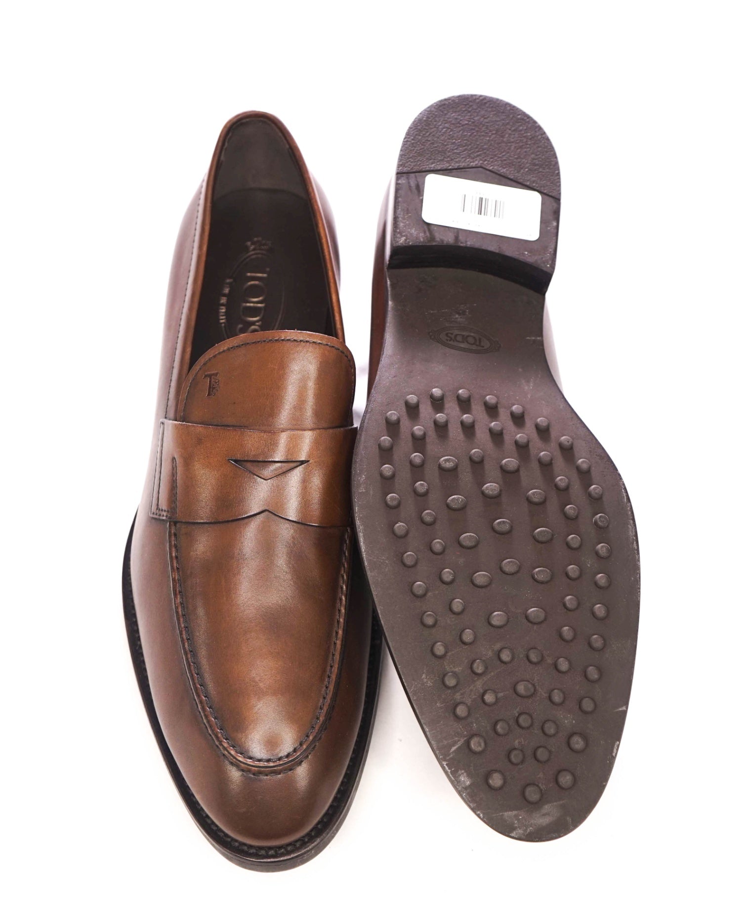 $850 TOD'S - Boston Penny Brown Leather Loafers - US 12 (UK11)