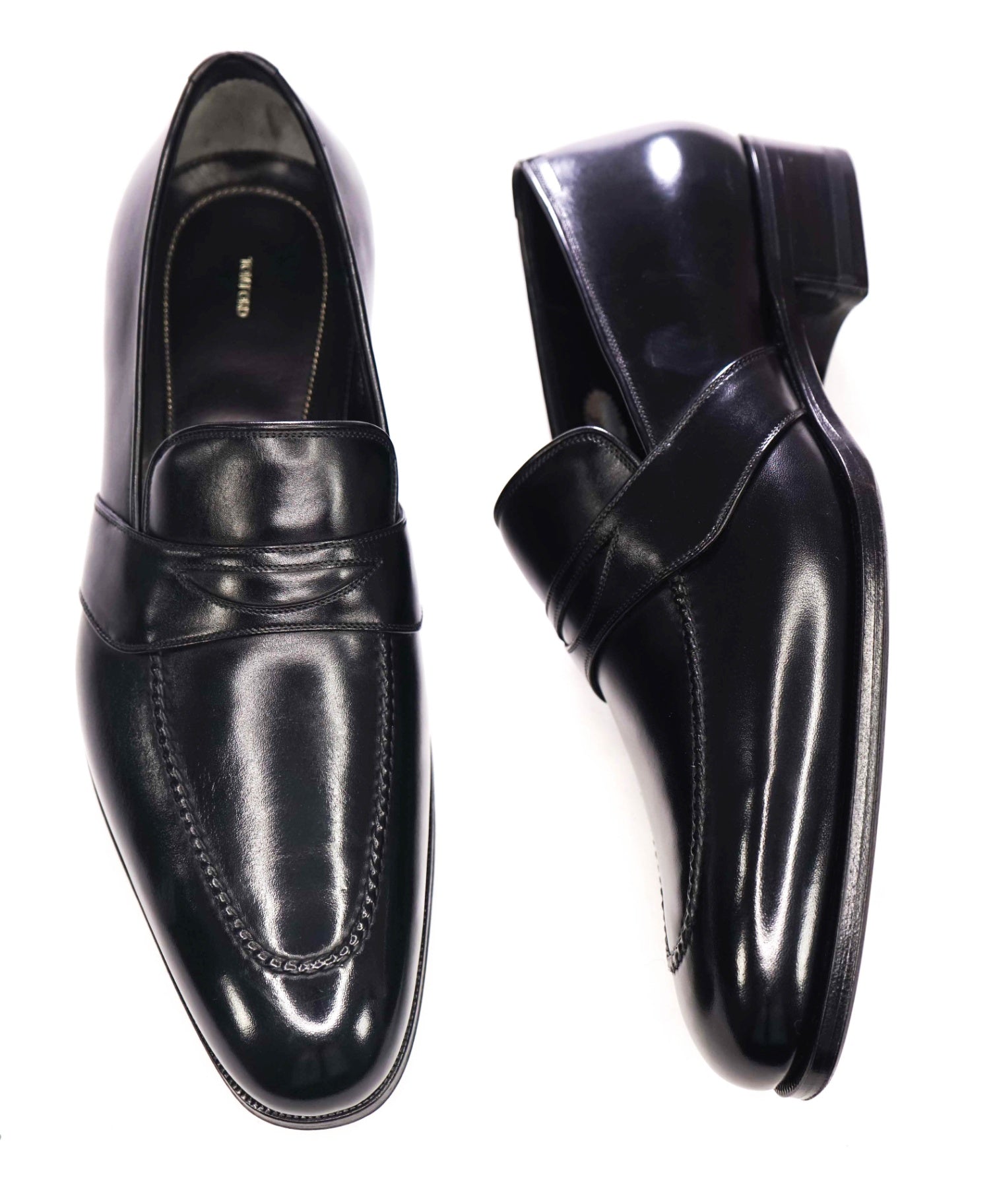 $1,790 TOM FORD - Black Leather Loafers - US 7.5 EE (7TF)