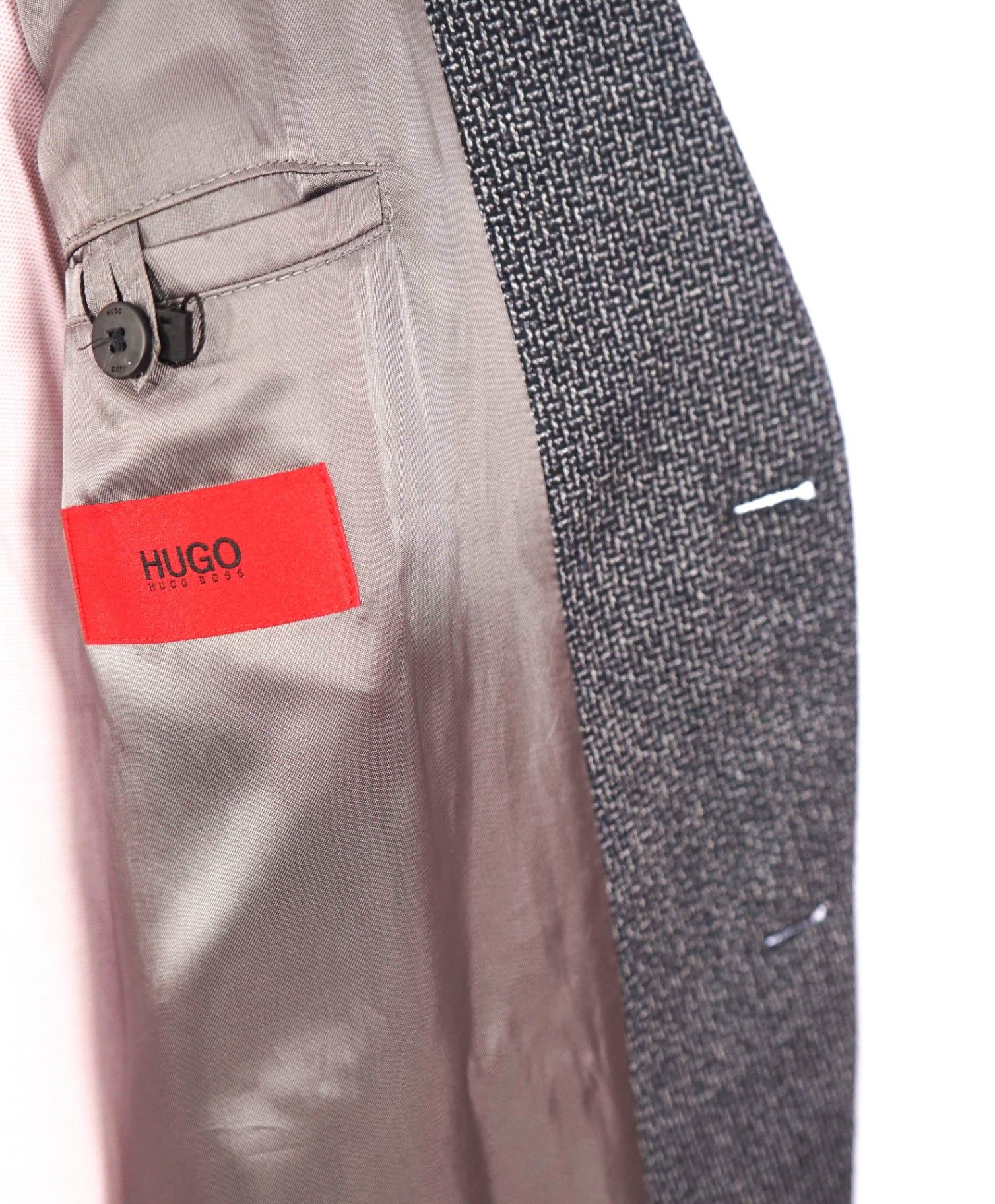 $1,199 HUGO BOSS - Textured Dark Gray Wool Blazer - 46R
