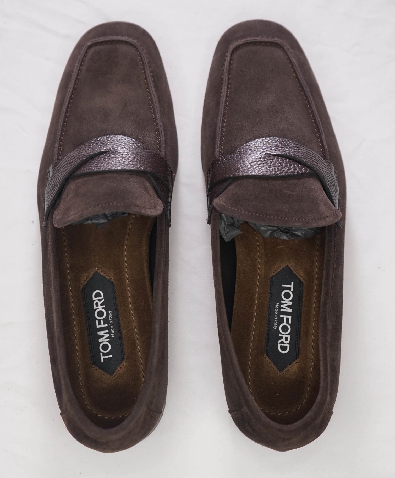$1,750 TOM FORD - Brown Suede "Twist" Loafers - US 9.5 (9TF)