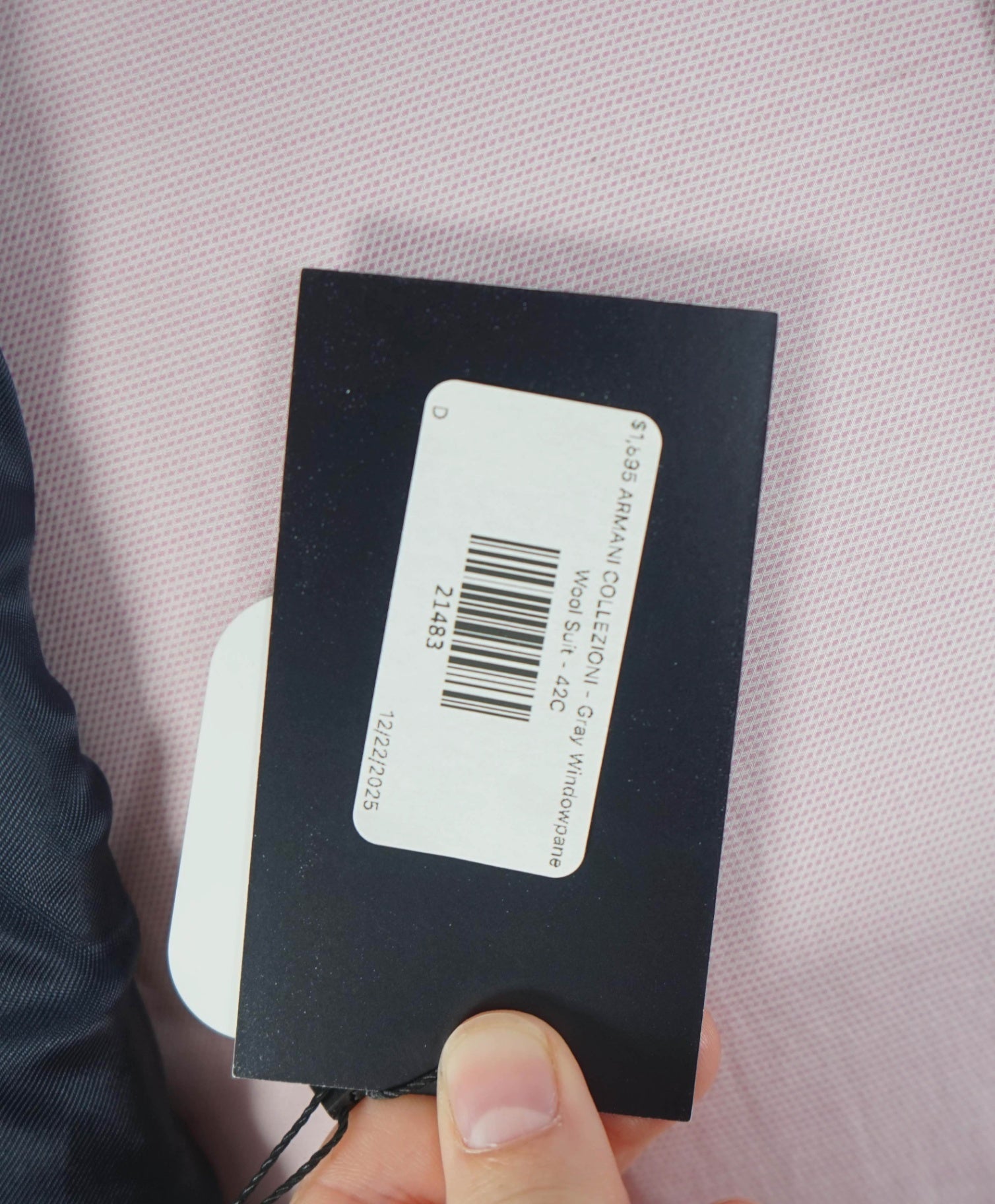 $1,895 ARMANI COLLEZIONI - Gray Windowpane Wool Suit - 42S