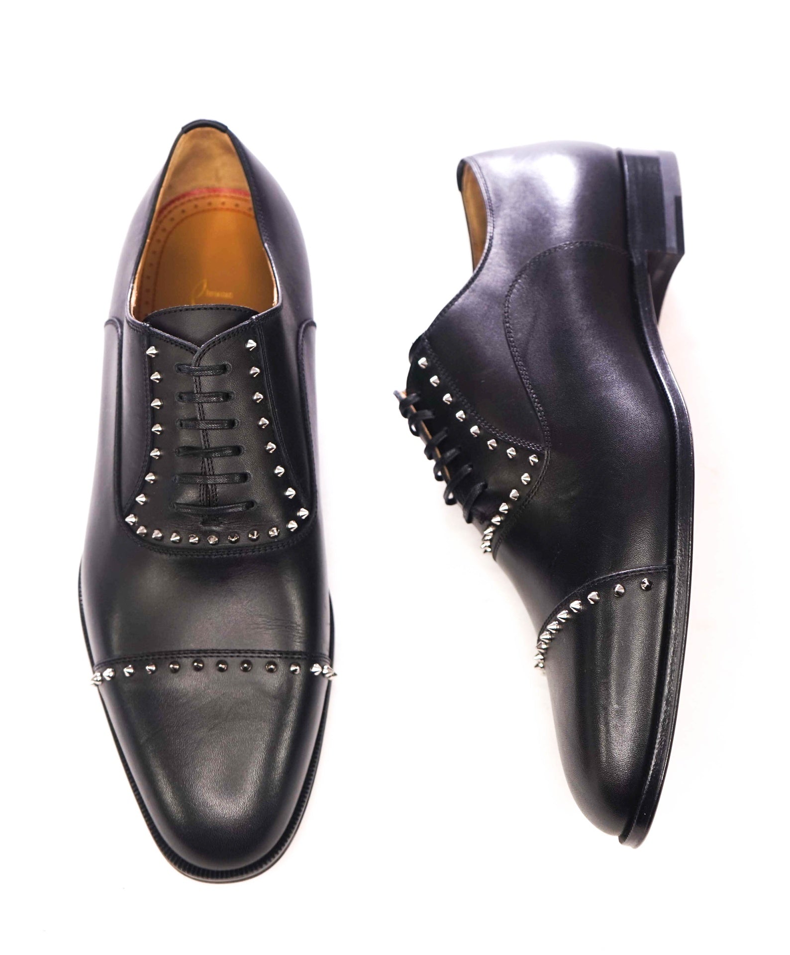 $1,200 CHRISTIAN LOUBOUTIN - *CLOOCLOO* Black Spike Oxfords - US 8.5 (41.5EU)
