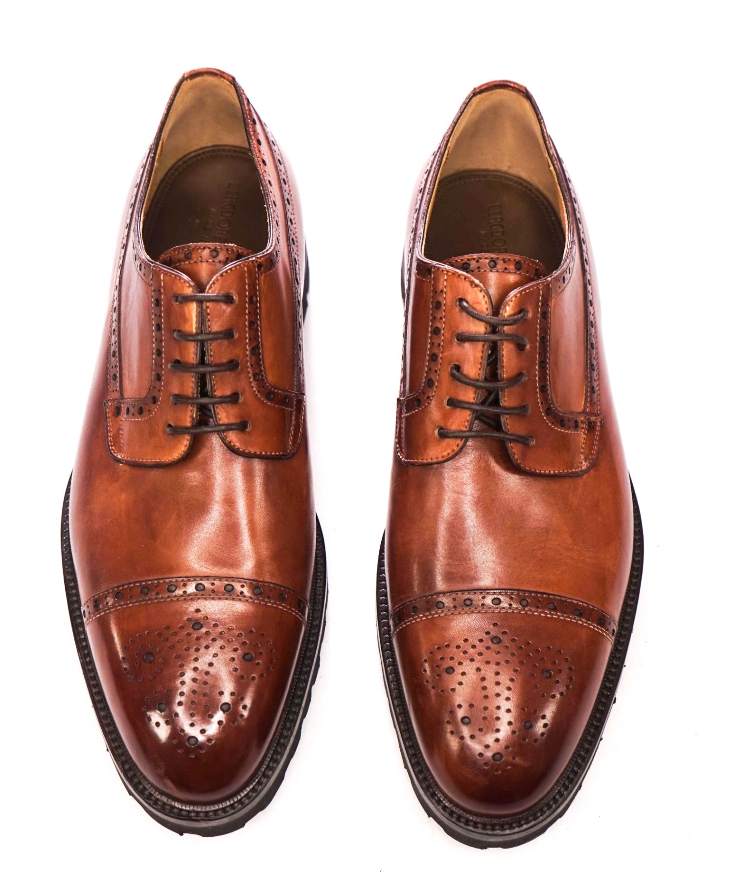 $650 BERGDORF GOODMAN - Brown Leather Lug Sole Derby - US 11 (44EU)
