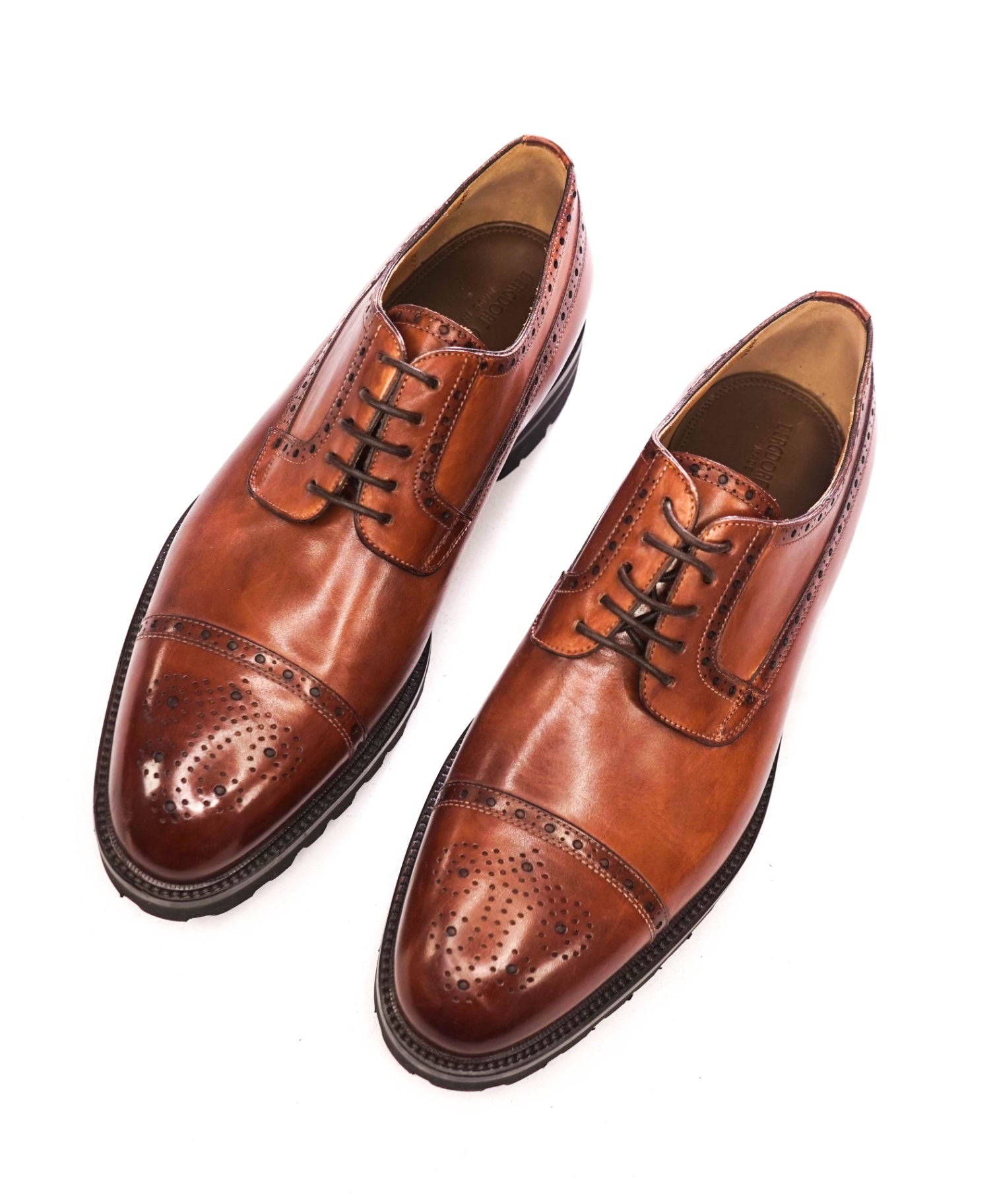 $650 BERGDORF GOODMAN - Brown Leather Lug Sole Derby - US 11 (44EU)