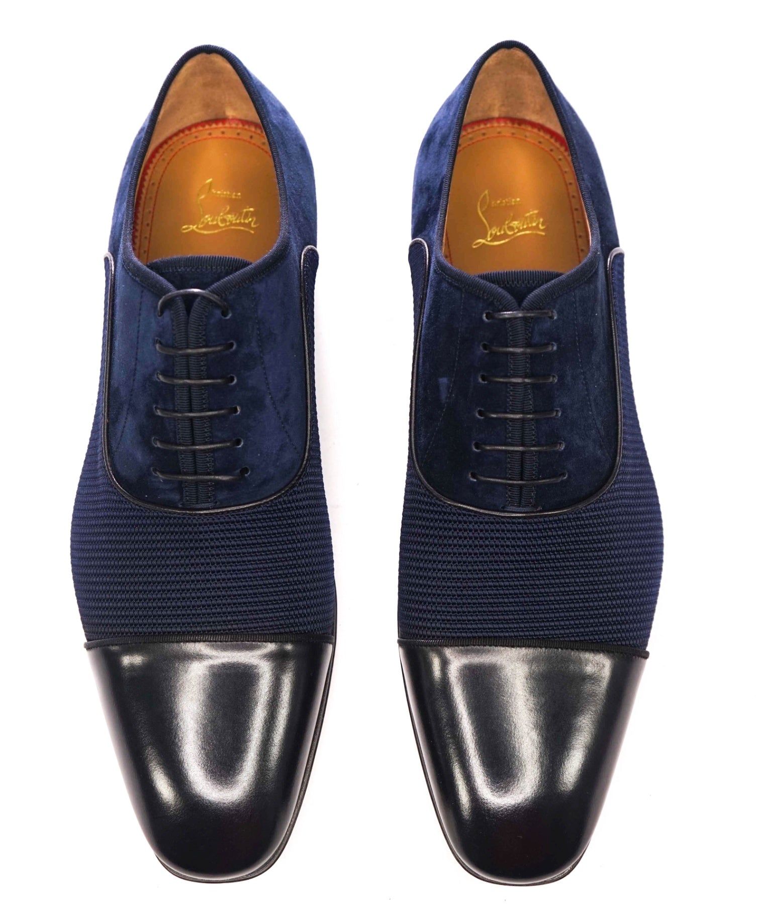 $1,050 CHRISTIAN LOUBOUTIN - *GREGGO* Suede Navy Oxfords - US 12 (45EU)