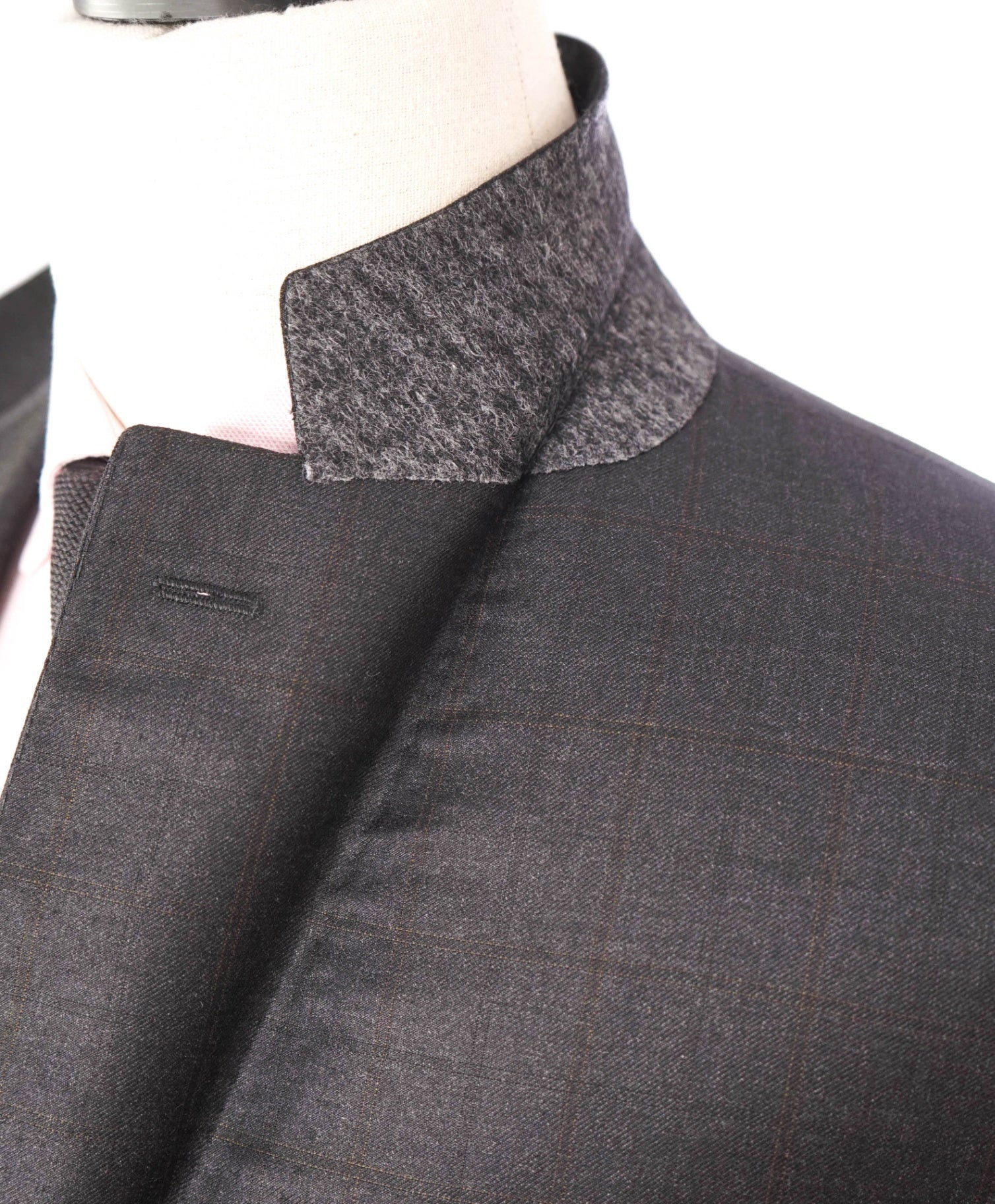 $1,895 CANALI - Gray / Brown Windowpane Check Blazer - 42R