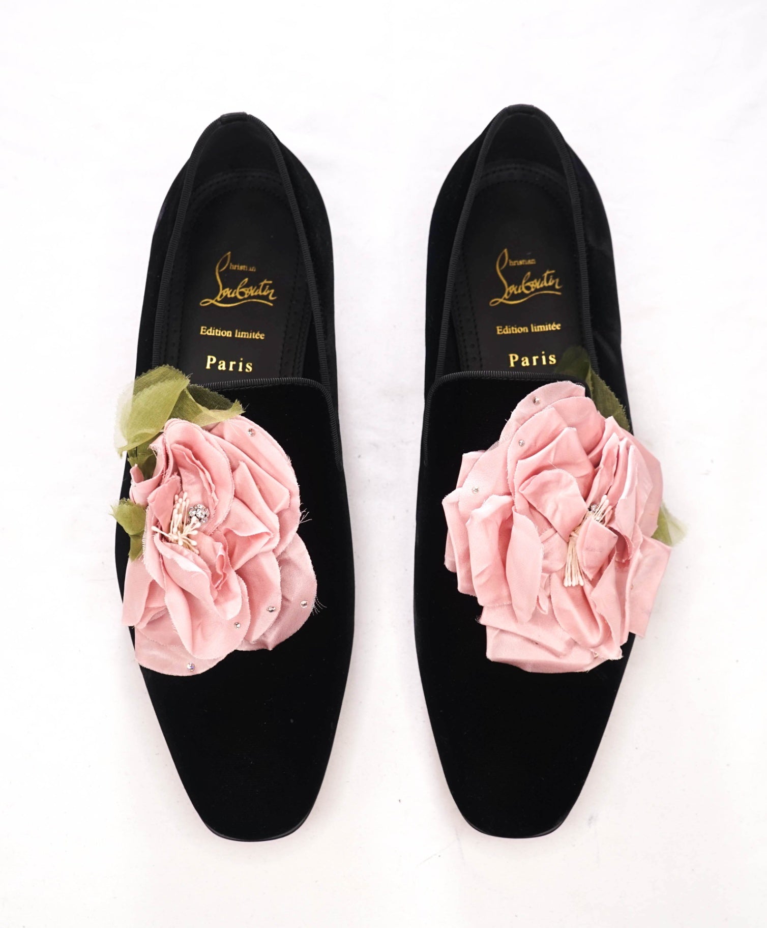 $1,295 CHRISTIAN LOUBOUTIN - LIMITED EDITION Black "DANDYFLOR" Loafers - US 8 (41EU)