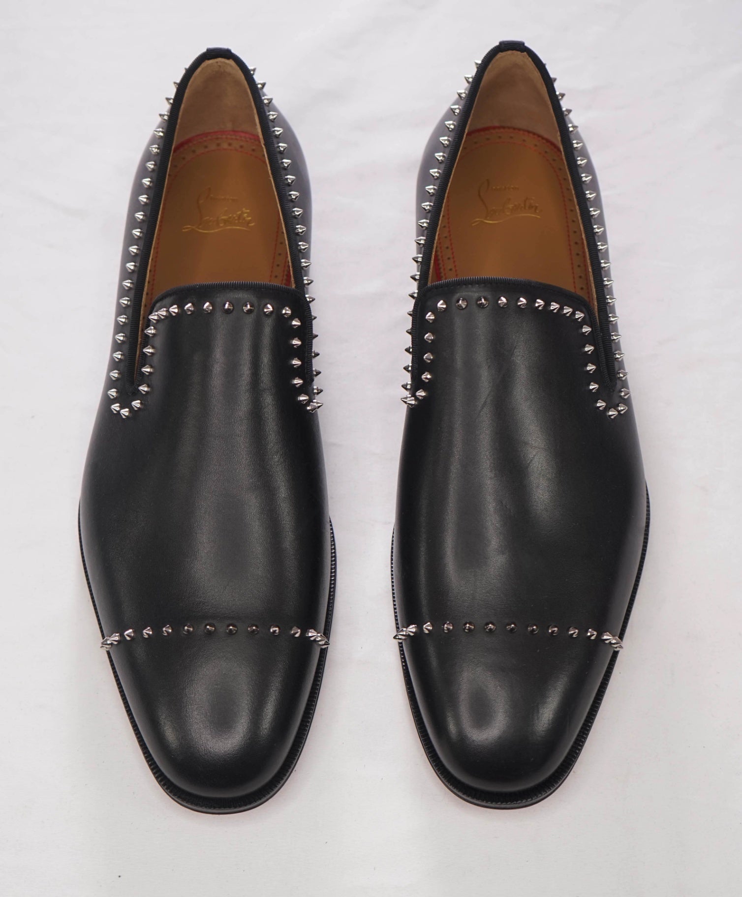 $1,200 CHRISTIAN LOUBOUTIN - *DANDY CLOO* Black Spike Loafers - US 11.5 (EU44.5)