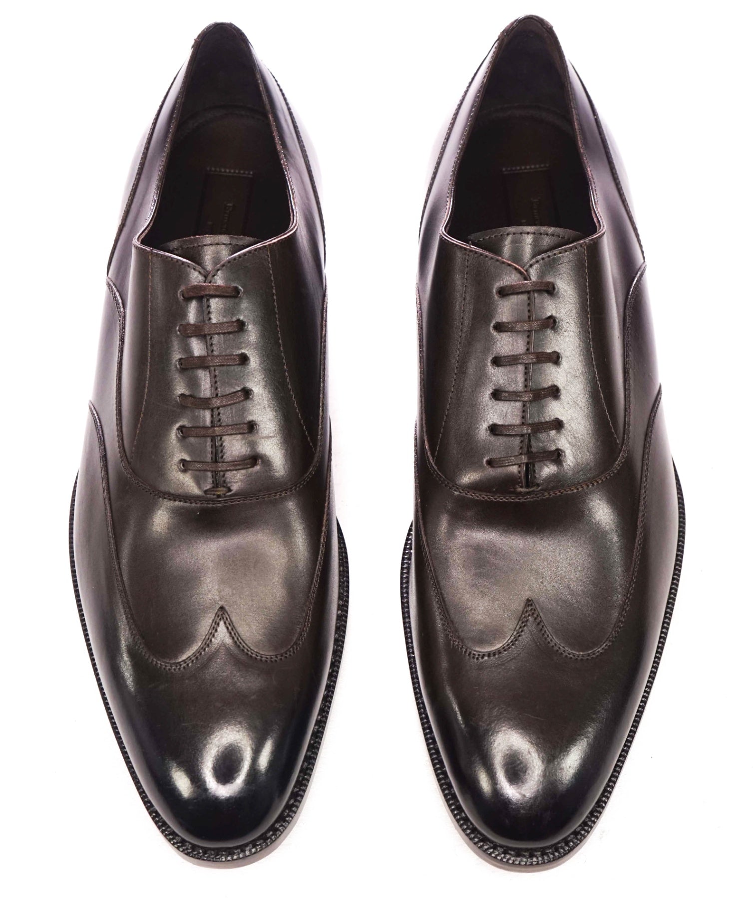 $795 ZEGNA - Brown Leather Wingtip Oxfords - US 12 (11UK)
