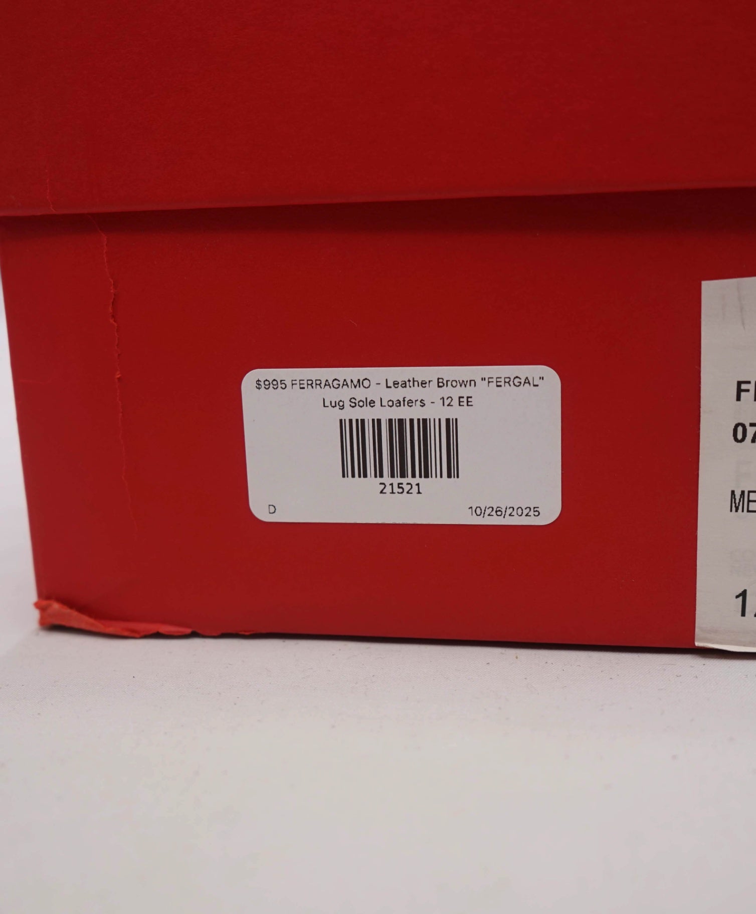 $995 FERRAGAMO - Leather Brown "FERGAL" Lug Sole Loafers - 12 EE