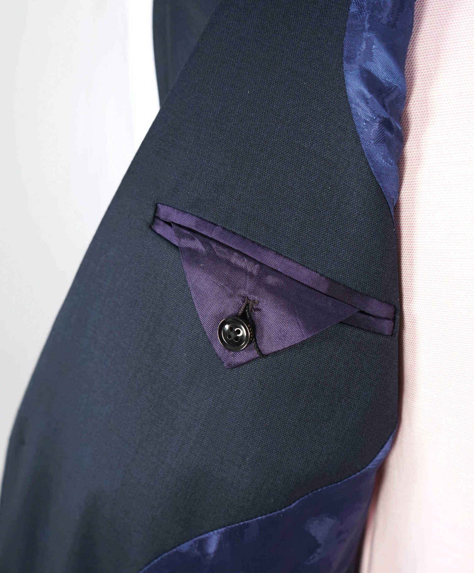 $595 TED BAKER - Solid Navy Blue Wool Blazer - 44R