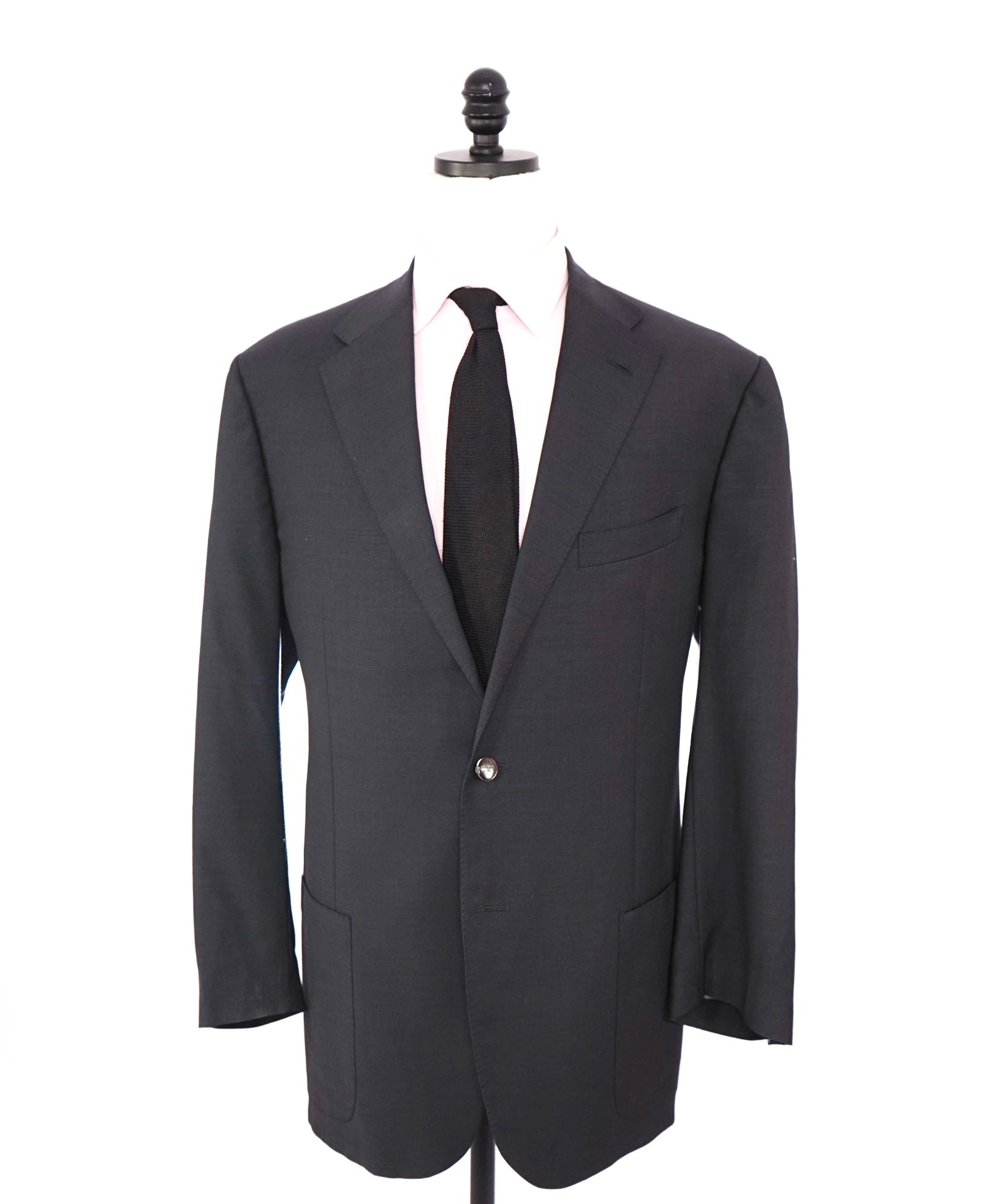 $1,595 CORNELIANI - Solid Gray Blazer Patch Pockets - 42L