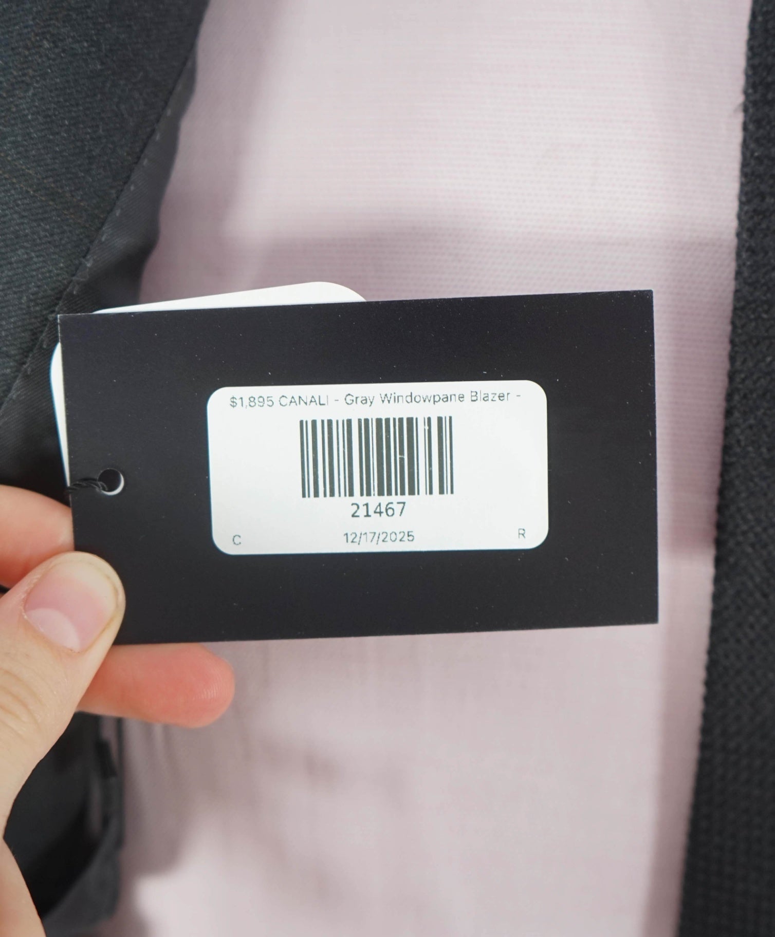 $1,895 CANALI - Gray / Brown Windowpane Check Blazer - 42R