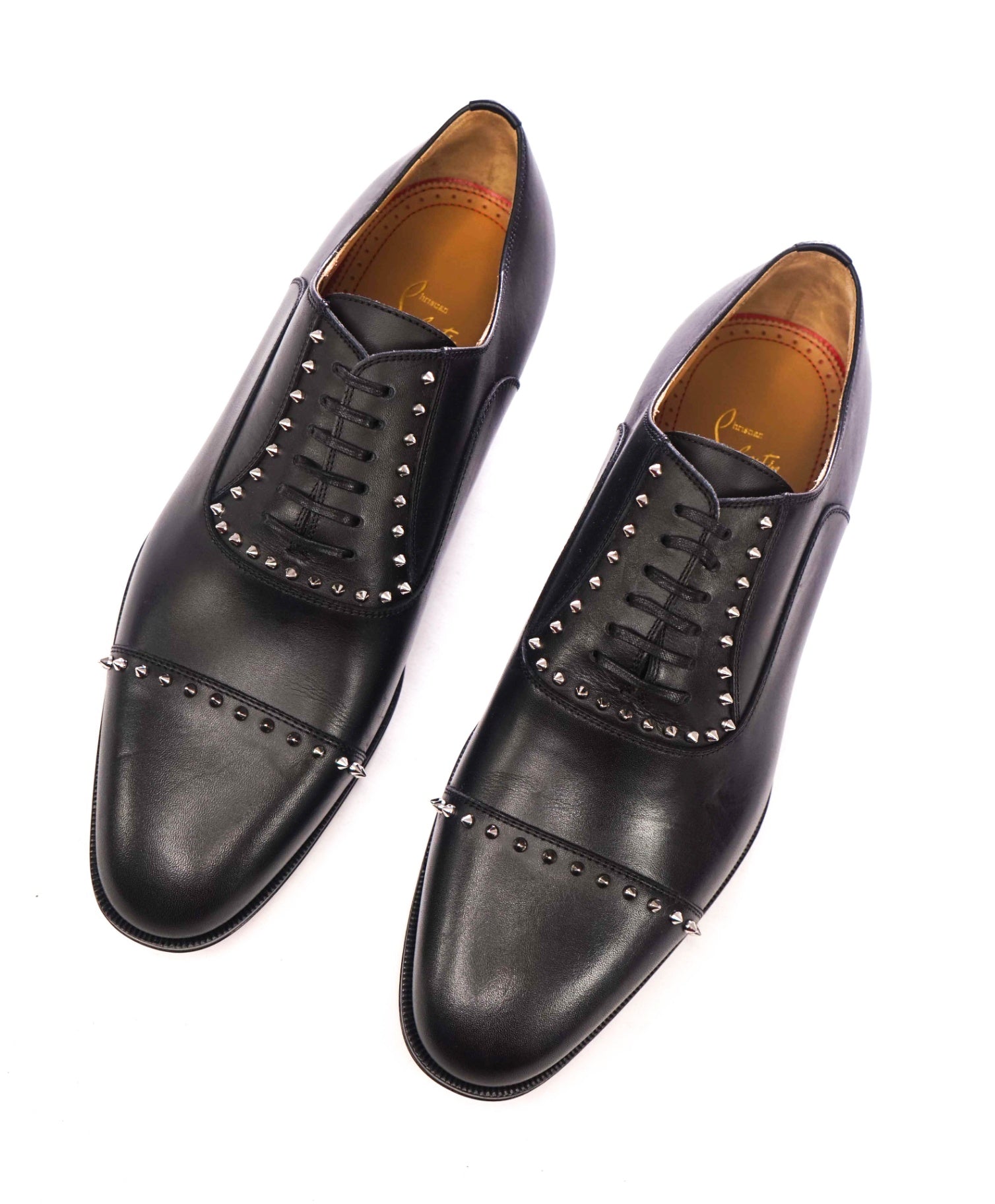 $1,200 CHRISTIAN LOUBOUTIN - *CLOOCLOO* Black Spike Oxfords - US 8.5 (41.5EU)