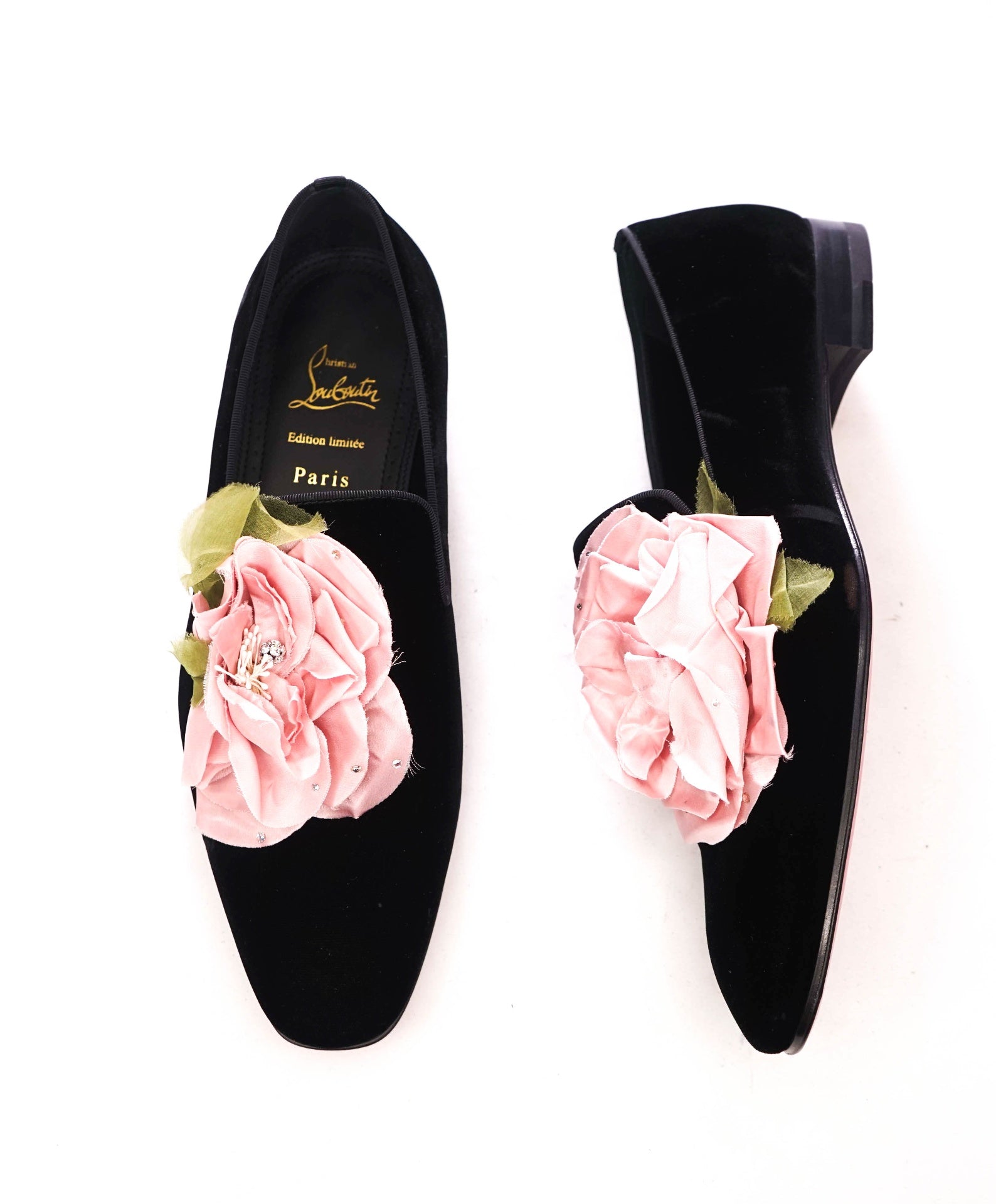 $1,295 CHRISTIAN LOUBOUTIN - LIMITED EDITION Black "DANDYFLOR" Loafers - US 8 (41EU)