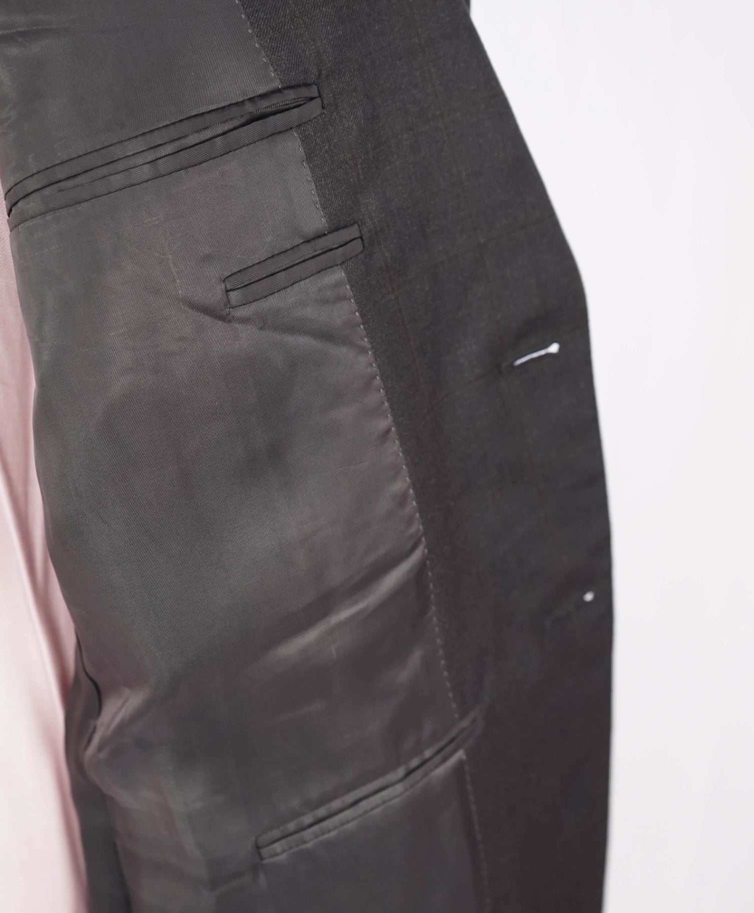 $1,895 CANALI - Gray / Brown Windowpane Check Blazer - 42R