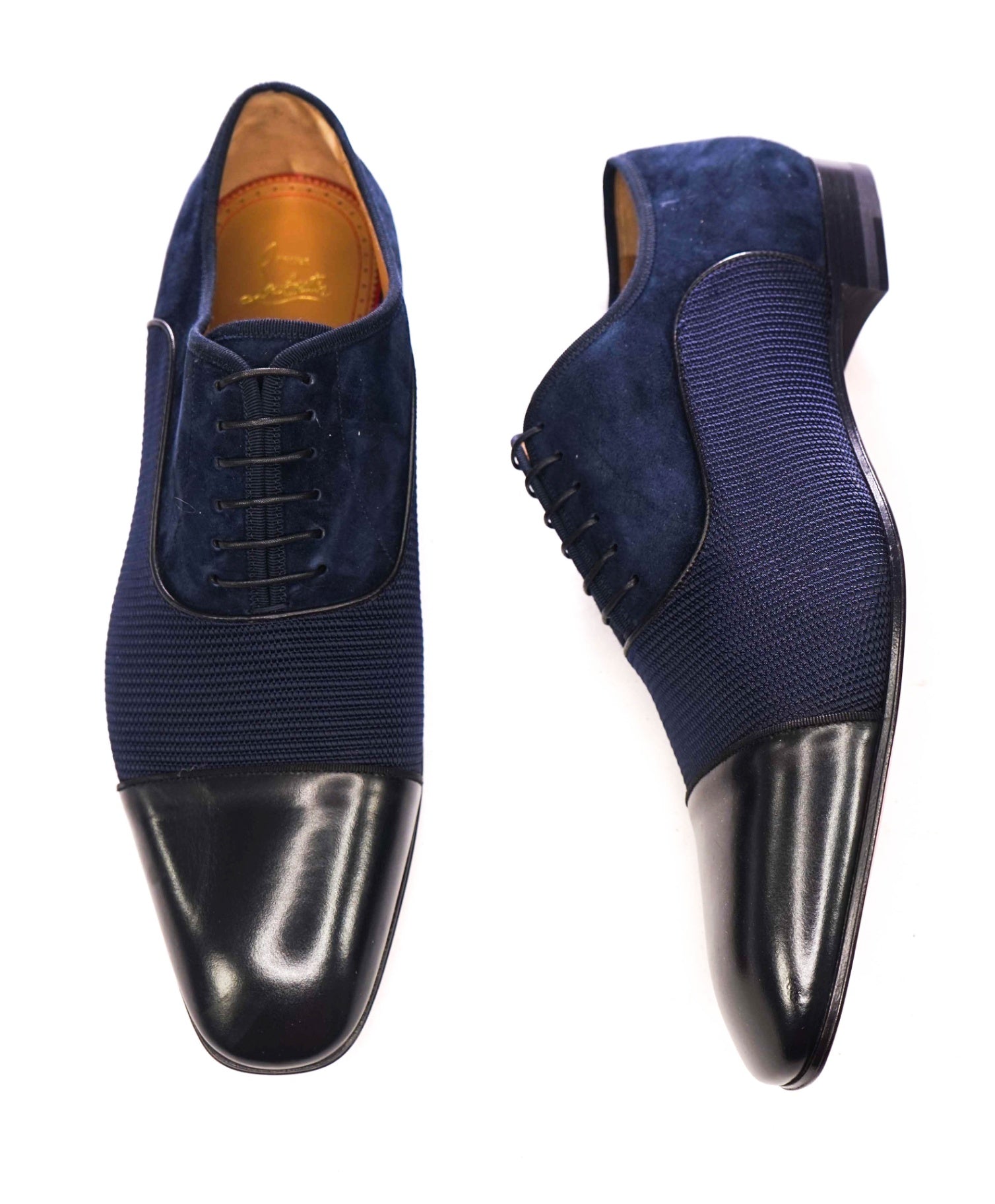 $1,050 CHRISTIAN LOUBOUTIN - *GREGGO* Suede Navy Oxfords - US 13 (46EU)