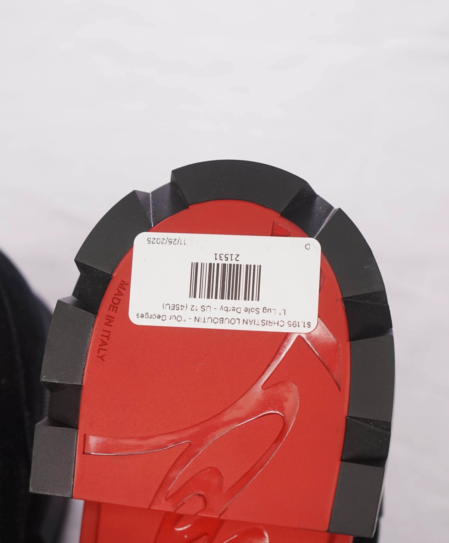 $1,195 CHRISTIAN LOUBOUTIN - "Our Georges L" Lug Sole Derby - US 12 (45EU)