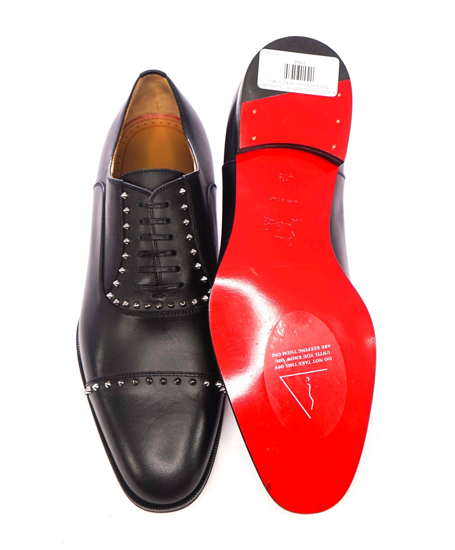 $1,200 CHRISTIAN LOUBOUTIN - *CLOOCLOO* Black Spike Oxfords - US 8.5 (41.5EU)
