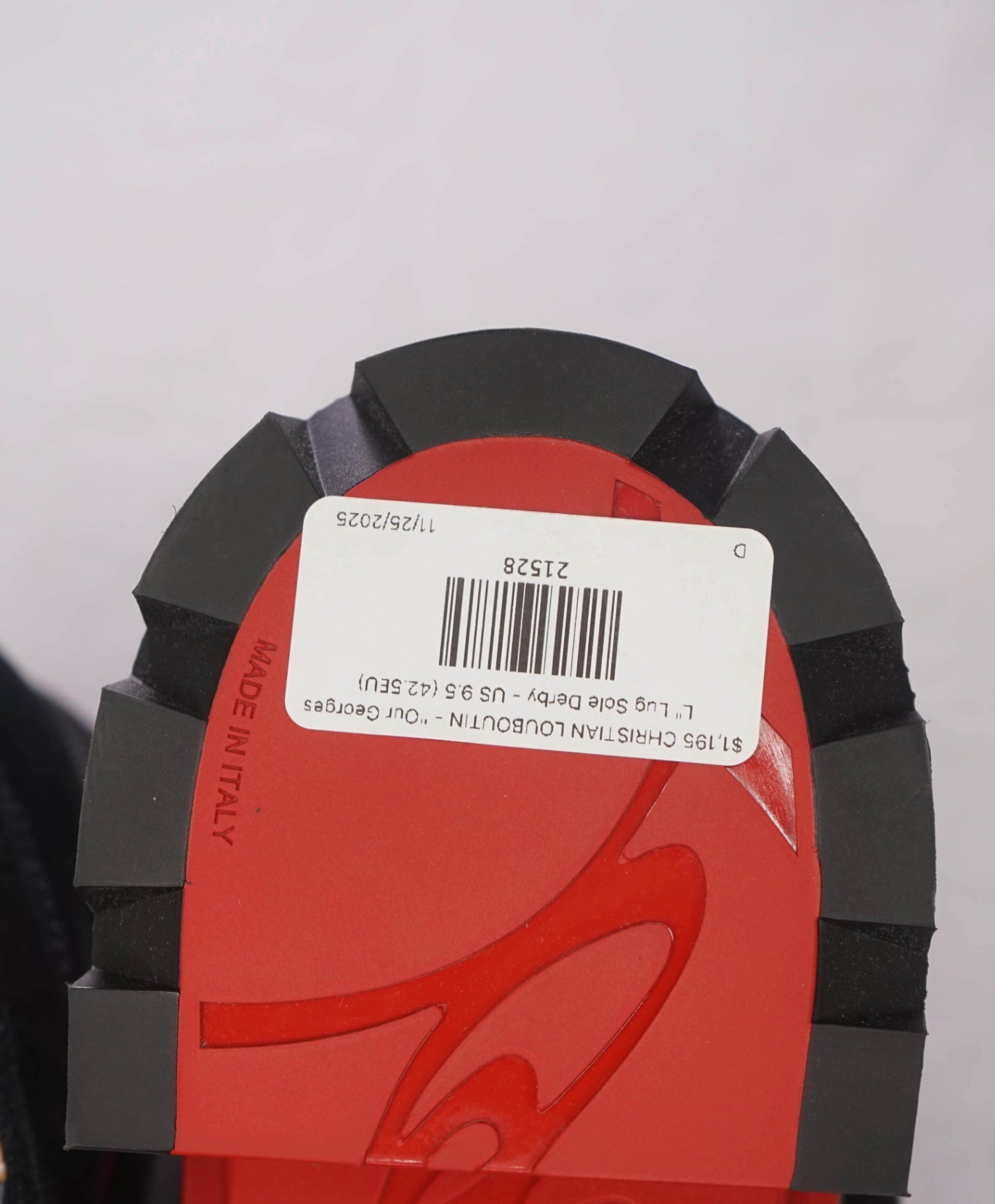 $1,195 CHRISTIAN LOUBOUTIN - "Our Georges L" Lug Sole Derby - US 9.5 (42.5EU)